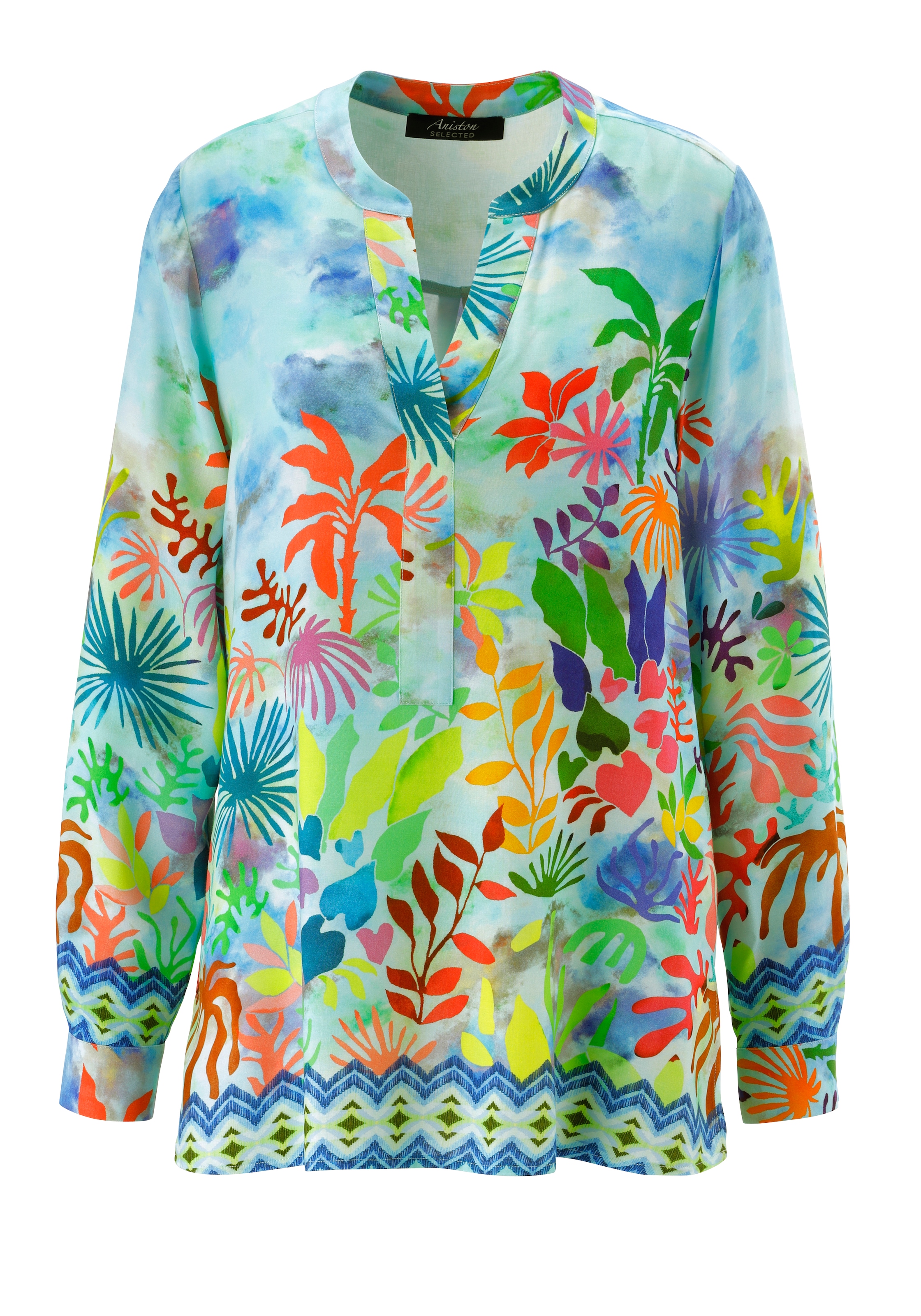 Aniston SELECTED Schlupfbluse mit ausdrucksstarken Korallenmuster - NEUE KOLLEKTION