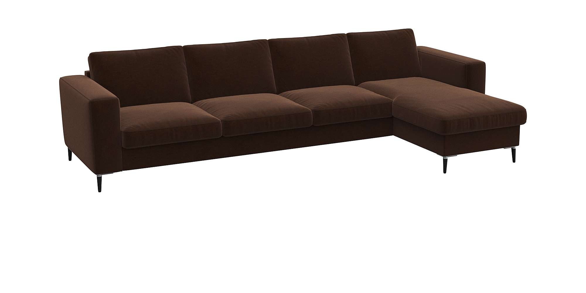 FLEXLUX Ecksofa »Fiore, super Sitzkomfort durch Kaltschaum im Sitz, L-Form«, breite Armlehnen, Füße Alu+schwarz