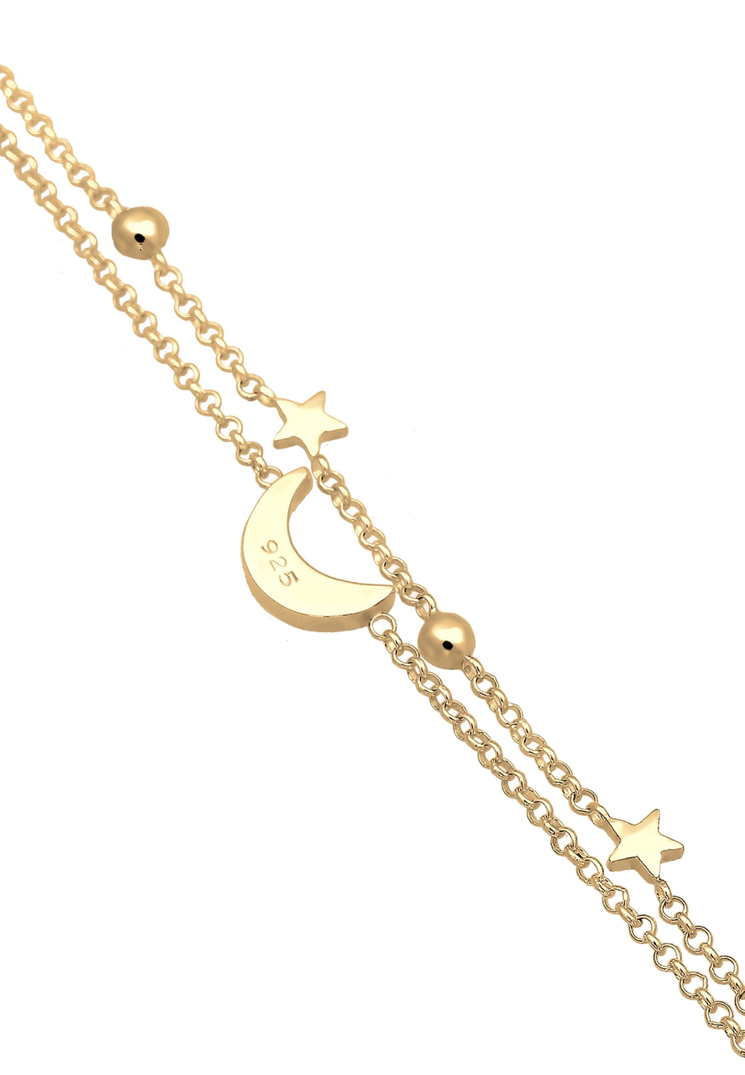 Elli Armkette »Armband Halbmond Sterne Galaxy Kristalle 925 Sterling Silber«