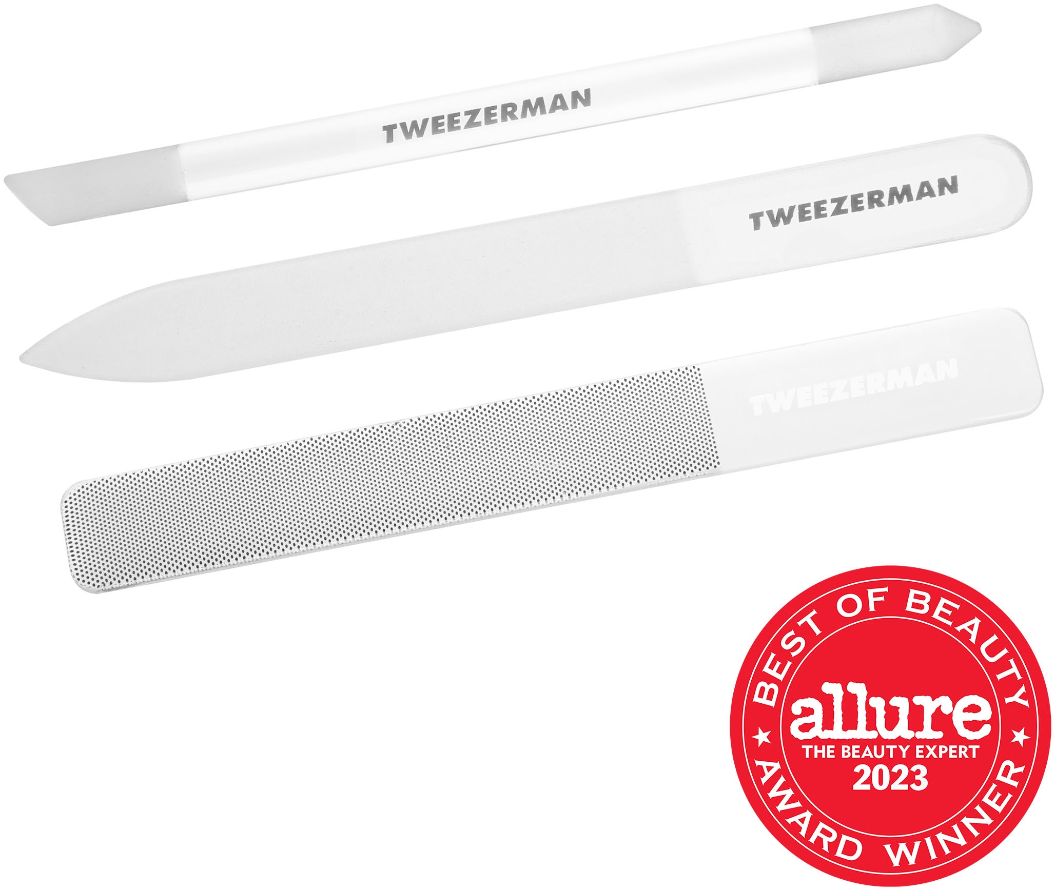 TWEEZERMAN Glasnagelfeile, (Set, 3 tlg.)