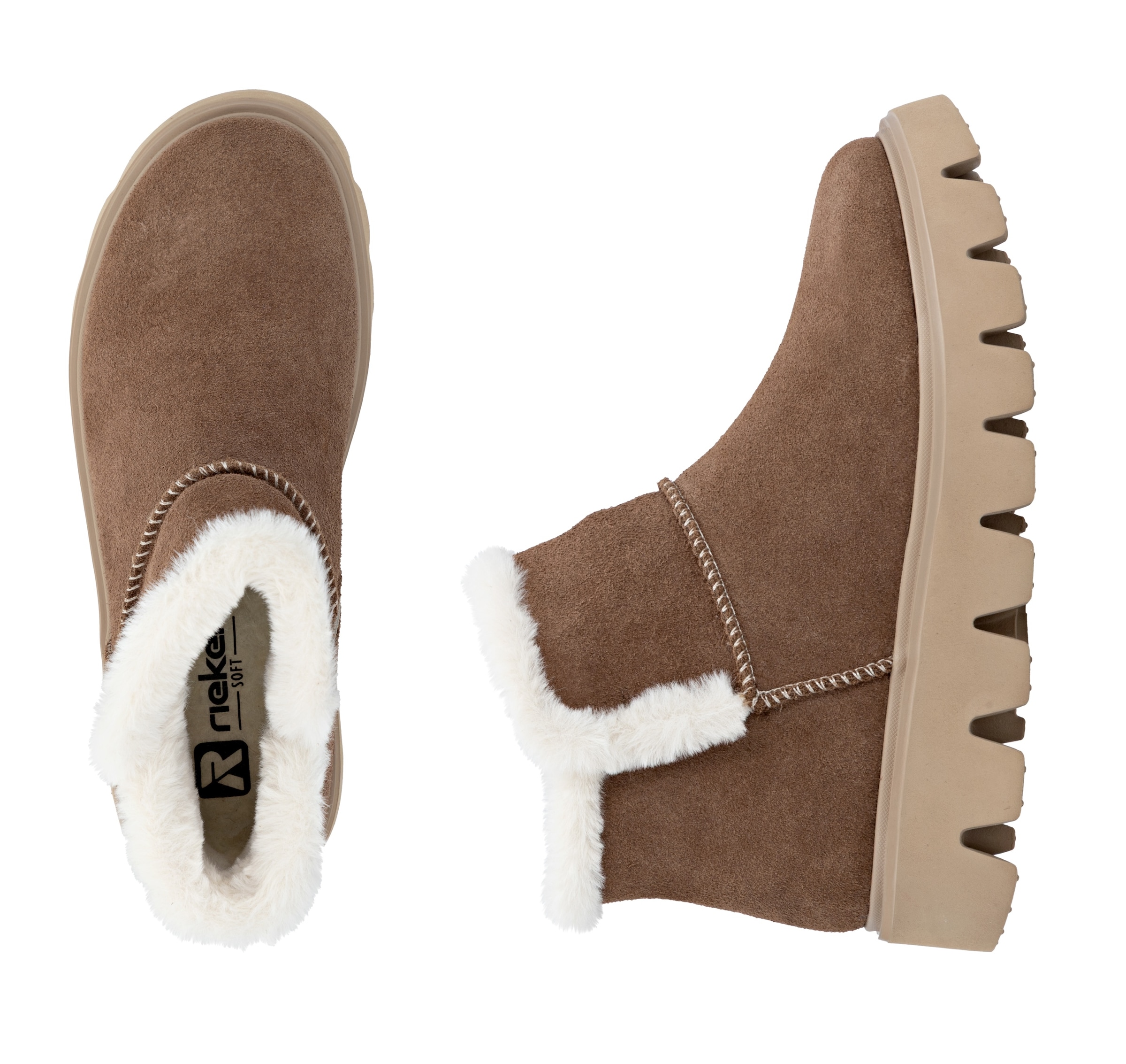 RIEKER Sport Winterboots, Plateaustiefel, Schlupfschuh mit Innenreißverschluss