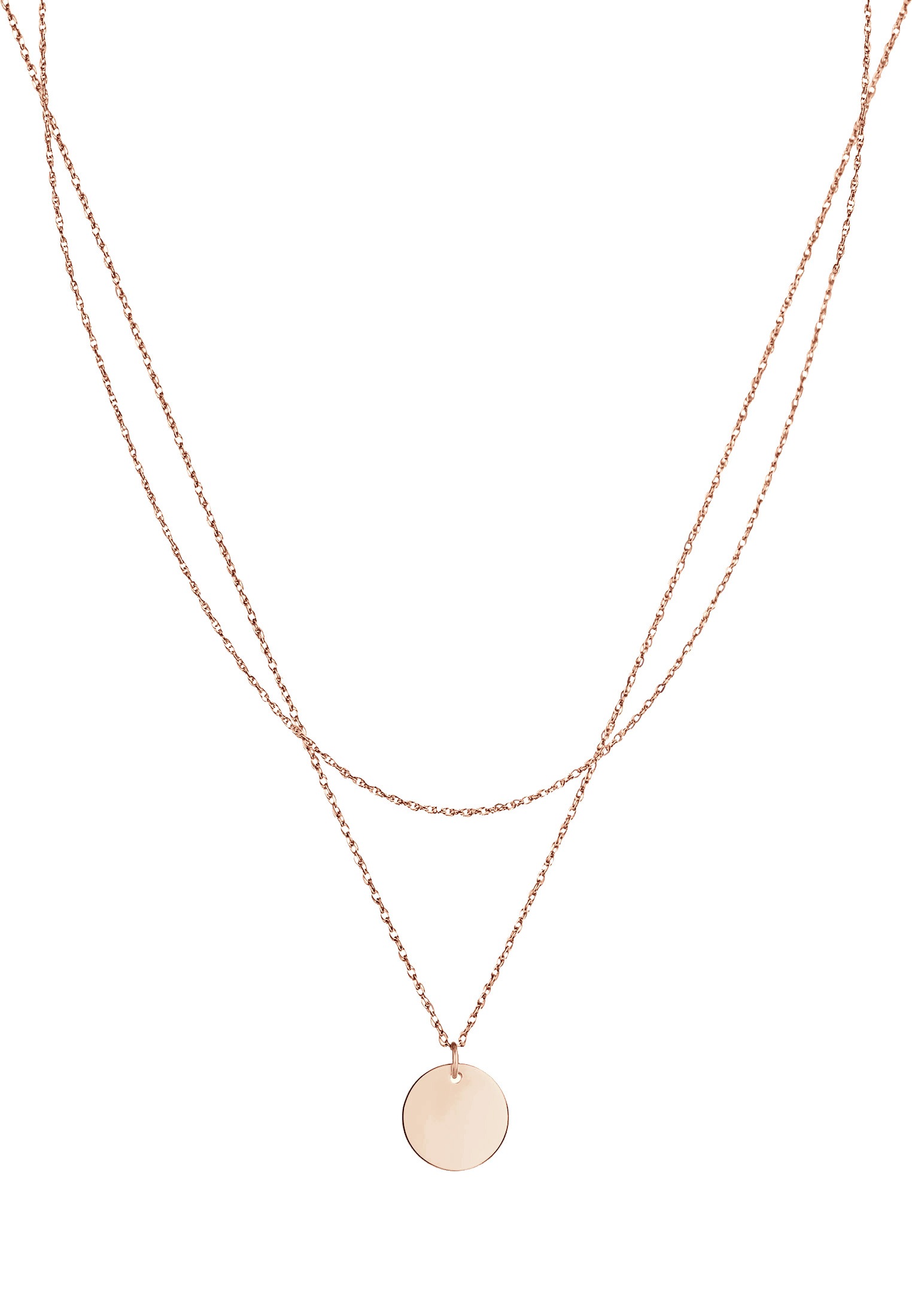 Elli Silberkette »Halskette Layering Plättchen Kreis Geo 925 Silber«
