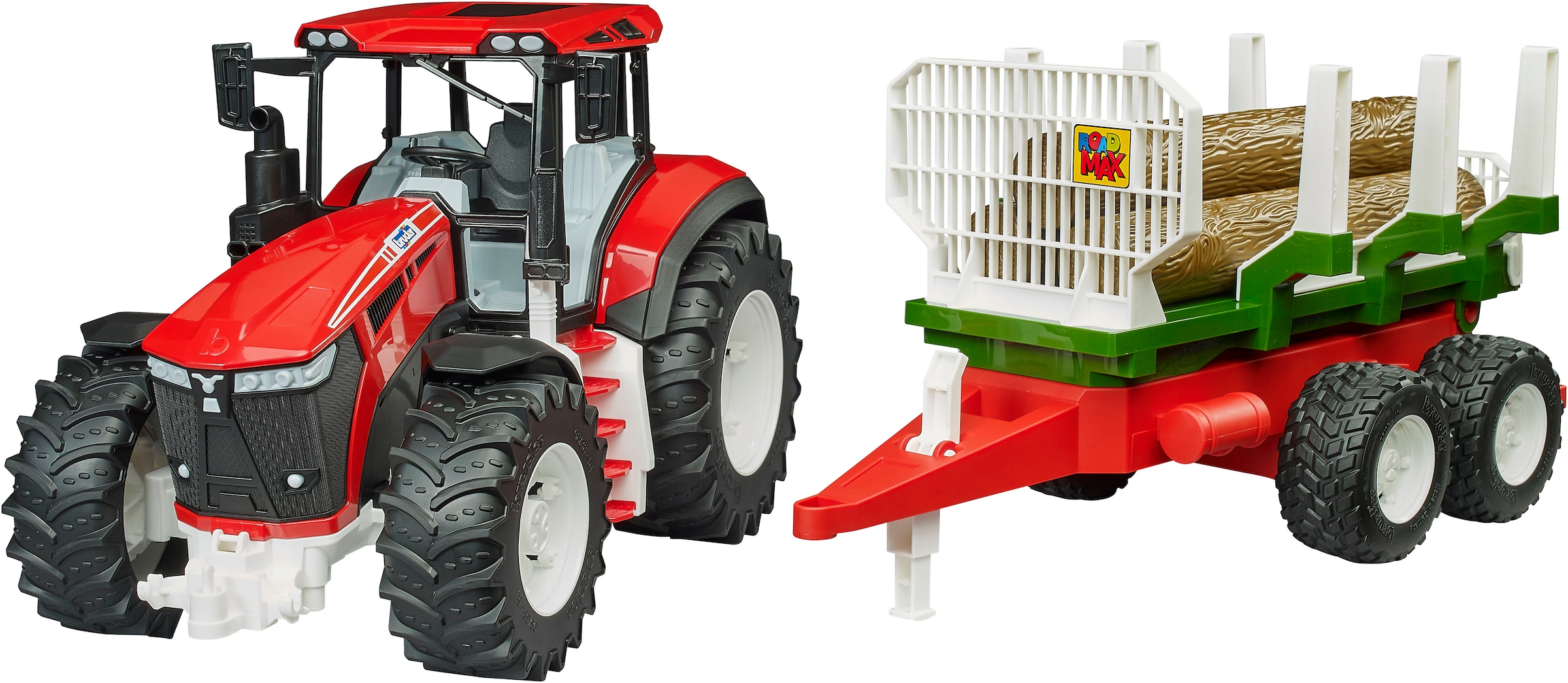 Bruder® Spielzeug-Traktor »Roadmax Traktor mit Rückeanhänger (03453)« Made in Europe