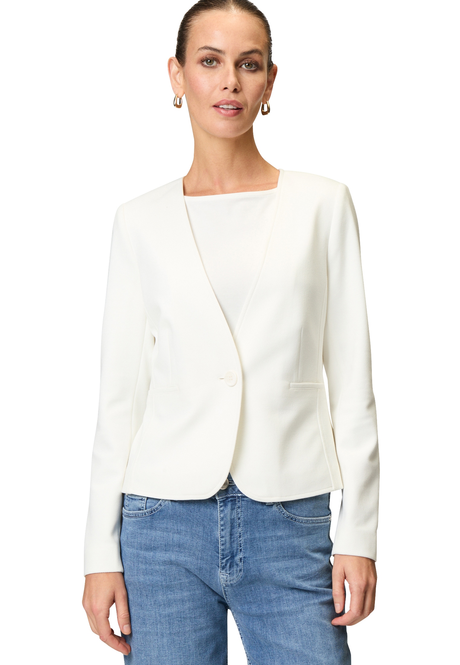 Zero Jackenblazer »Piqué-Blazer mit Knopfverschluss«
