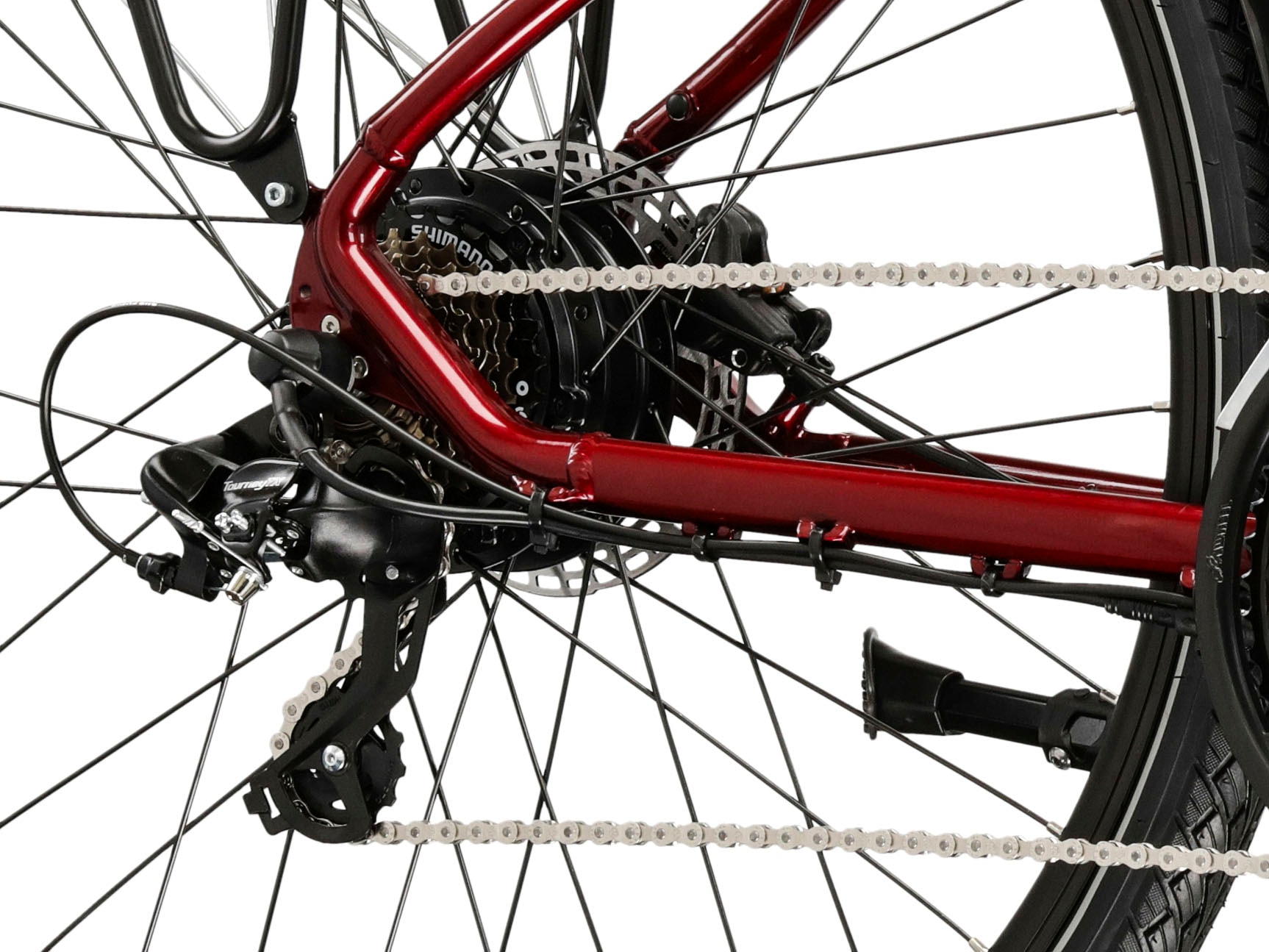 Kross E-Bike »E-Trekkingrad Trans Hybrid EE 28 Zoll rot«, 21 Gang, Shimano, Tourney TX800, Heckmotor 250 W, Pedelec, Elektrofahrrad für Herren