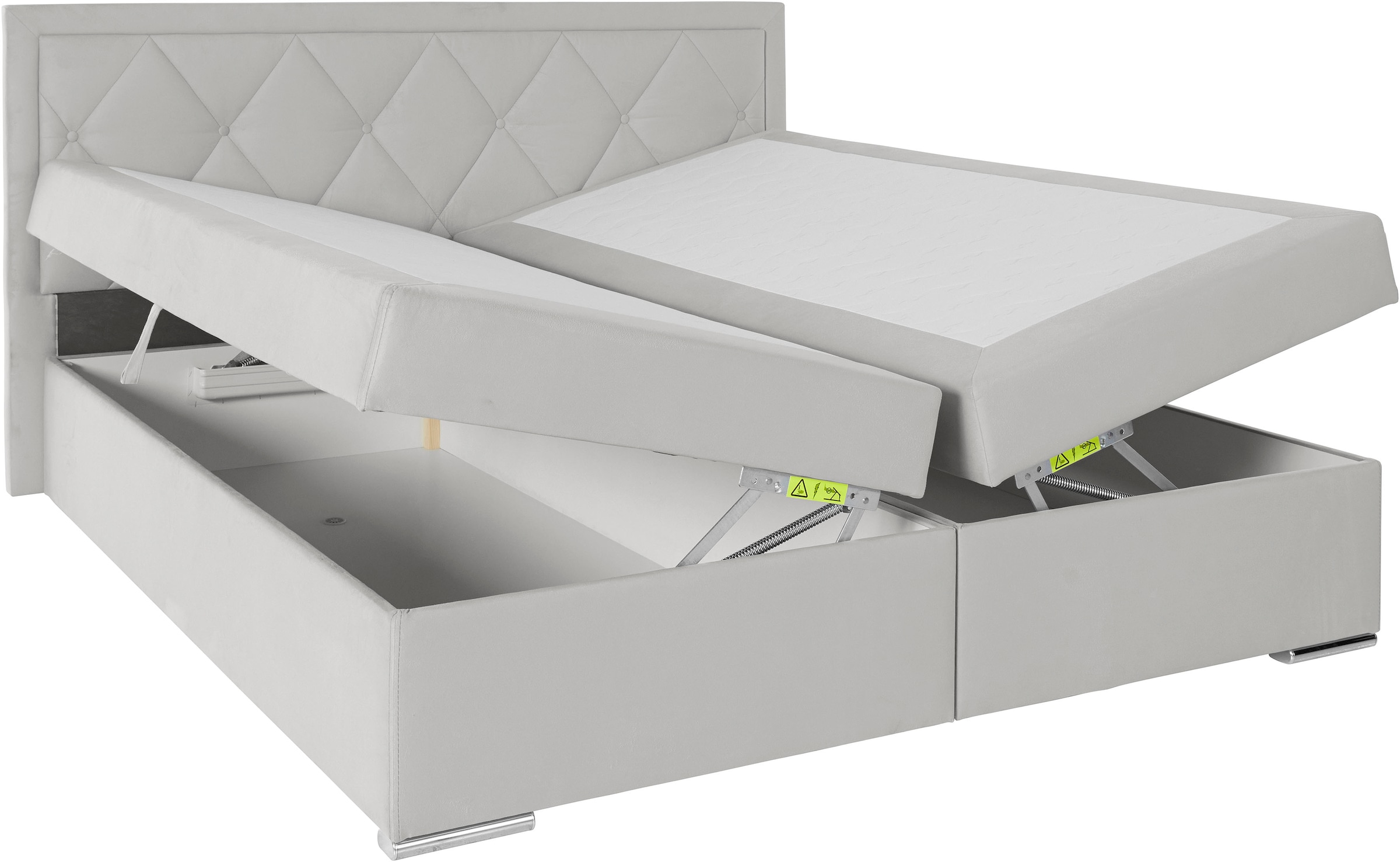 Leonique Boxbett »Alfie, Bestseller, wahlweise mit Bettkasten«, mit Knopfheftung im Kopfteil, H2, H3 und H4 wählbar