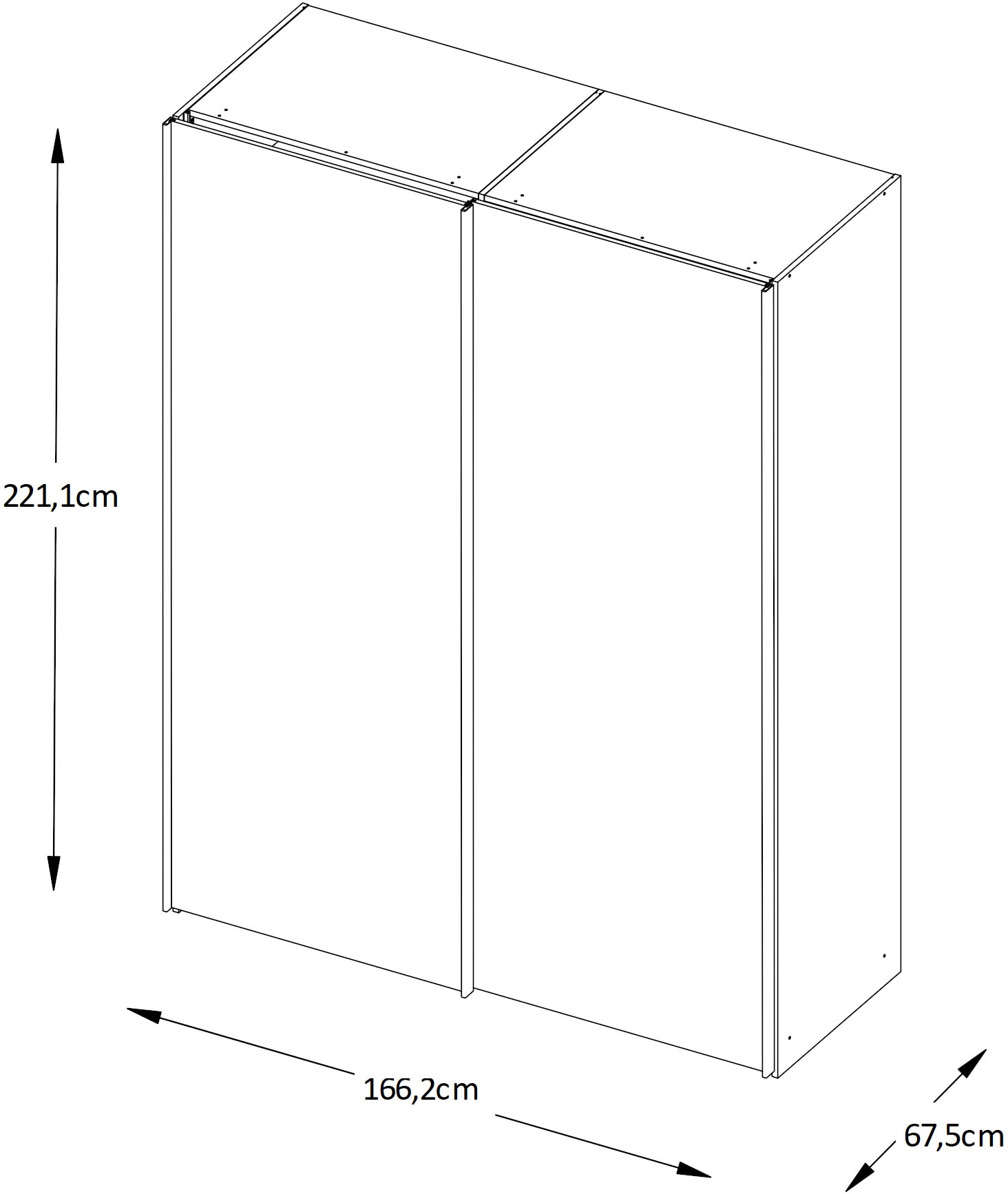 STAUD Schwebetürenschrank »Includo Glas, Made in Germany«