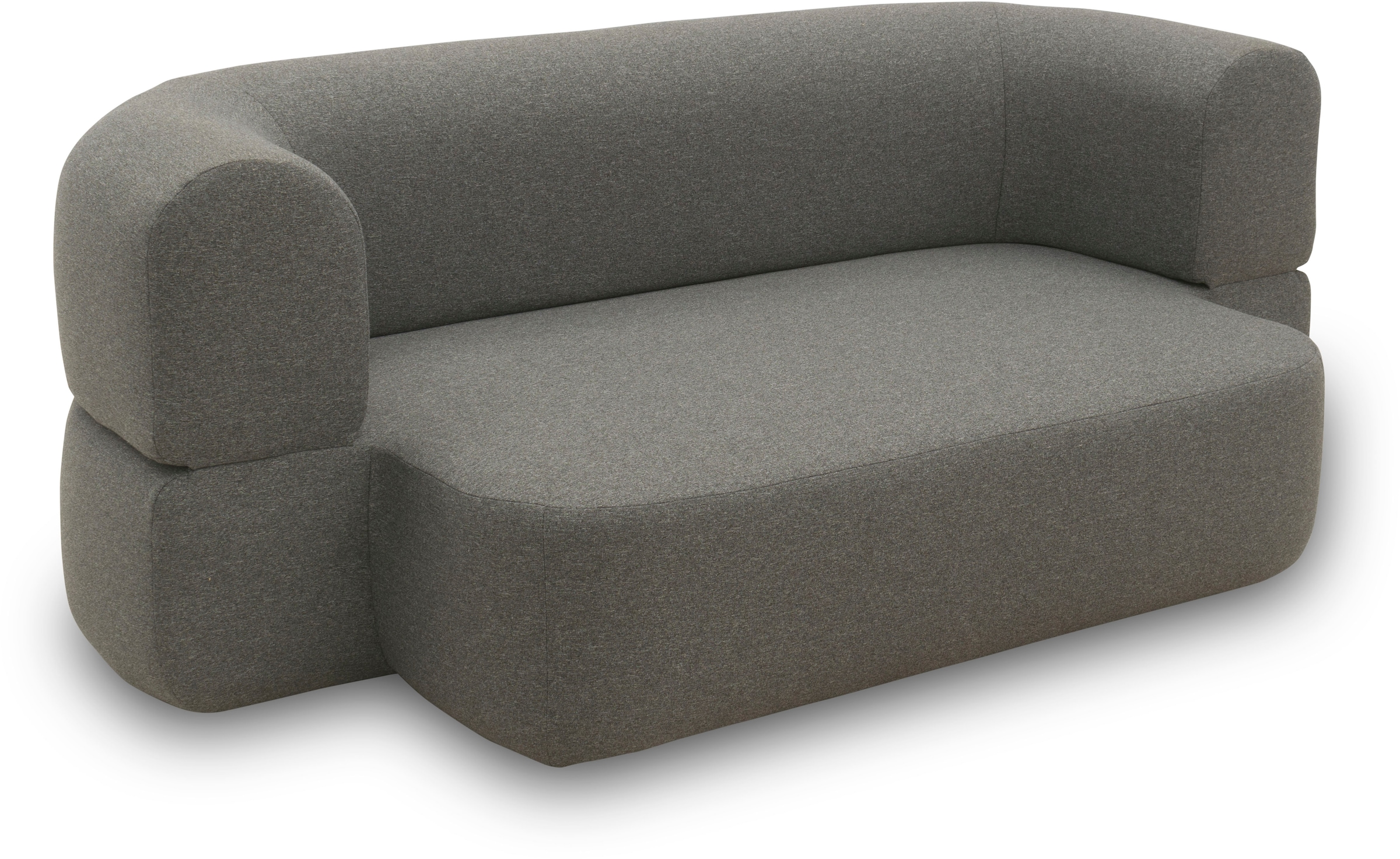 INOSIGN Schlafsofa »Denair oval Federkern, Bettsofa, organisches Design. Breite 208cm«, 2-Sitzer durch Klappen verwandeln in eine Liegefläche
