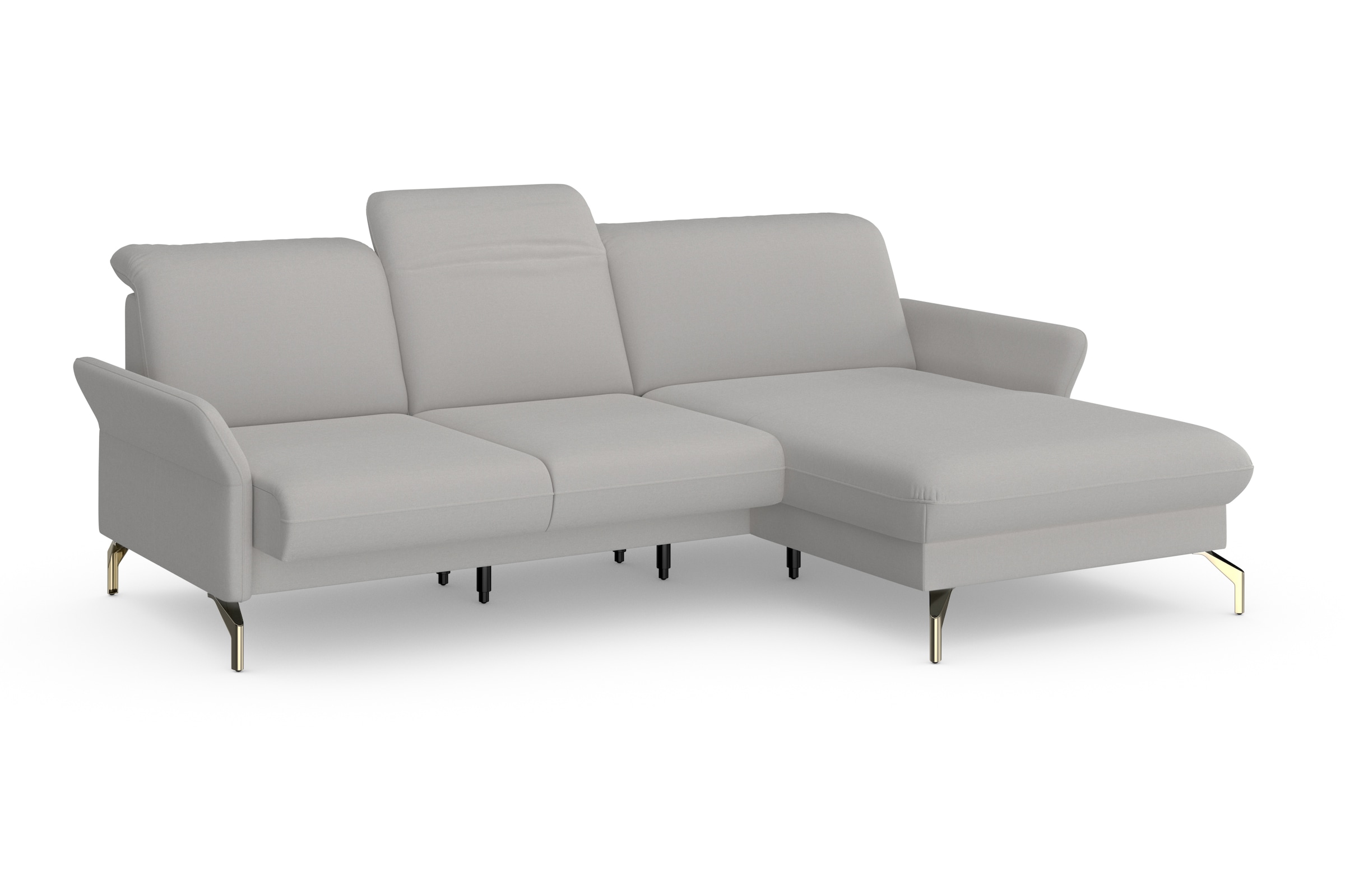 sit&more Ecksofa »Fashion L-Form«, wahlweise mit Kopfteilverstellung, Vorziehsitz, motorisch, Nickelfüße