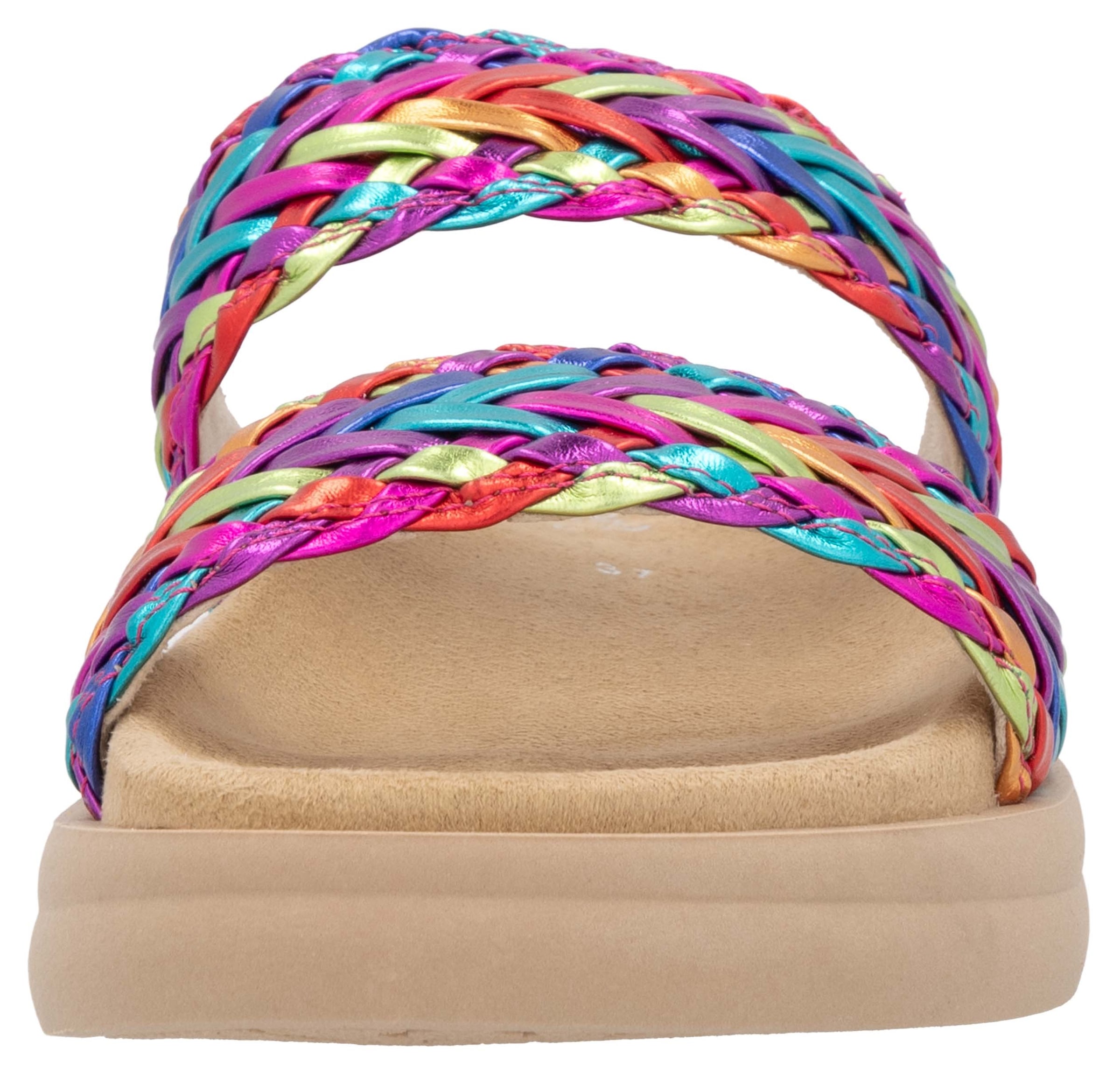 Remonte Pantolette, Plateau, Bequemschuh, Sommerschuh mit Riemchen in Flechtoptik