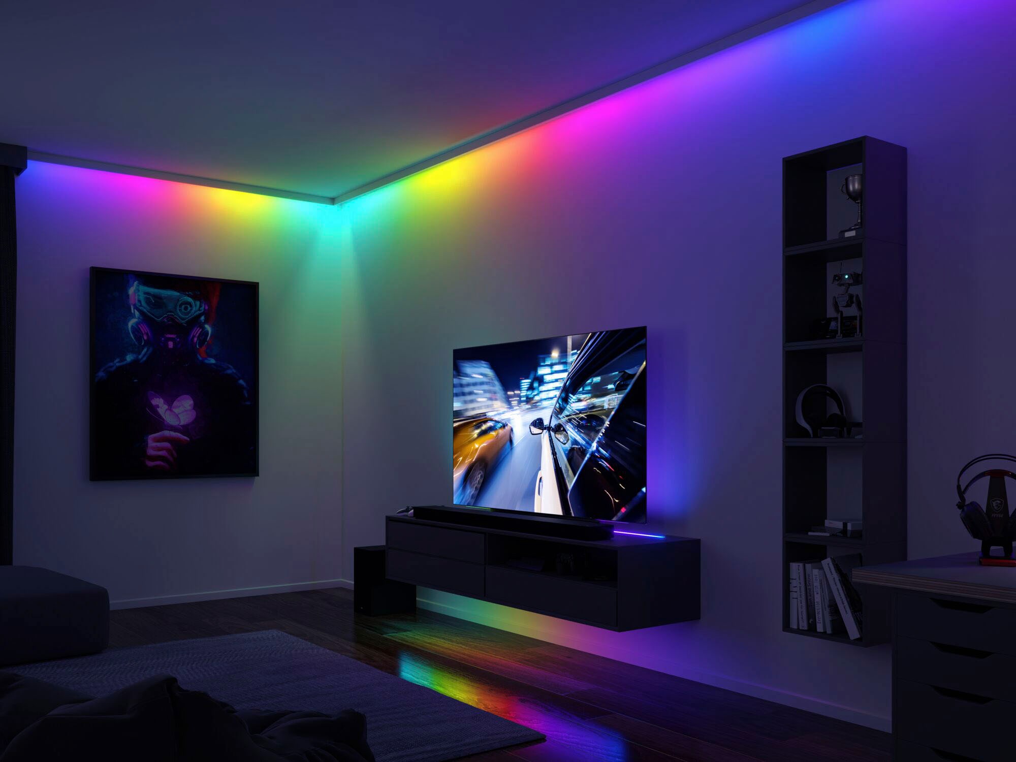 Paulmann LED-Streifen »Dynamic Rainbow RGB 3m 5W 60LEDs/m 10VA«, 1 St.-flammig