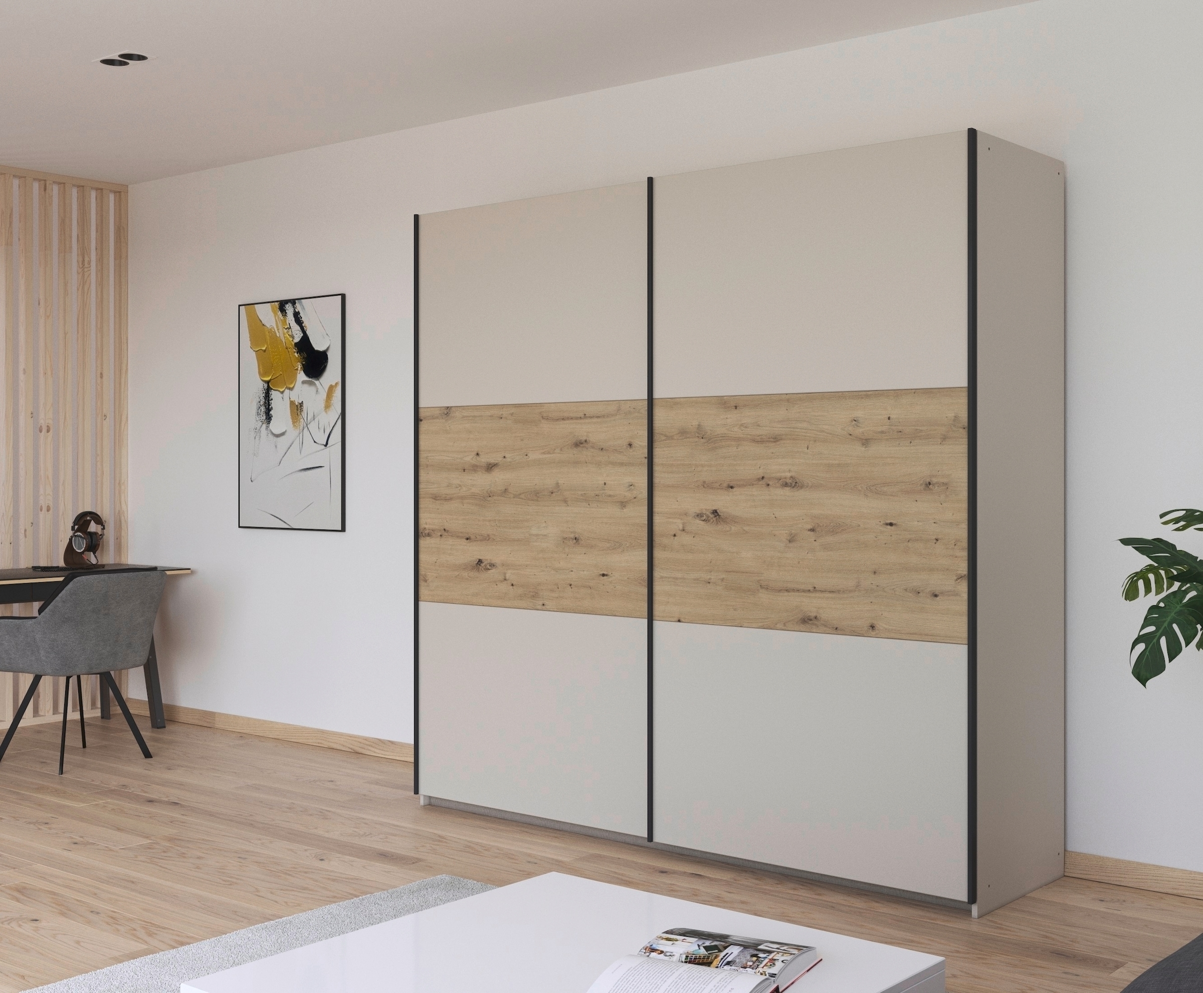 rauch Schwebetürenschrank »Kleiderschrank Schrank Garderobe Garderobenschrank Wäscheschrank NEO«, (in 3 verschiedenen Ausstattungen BASIC/CLASSIC/PREMIUM), mit großzügigem Stauraum und vielfältigen Farbkombinationen