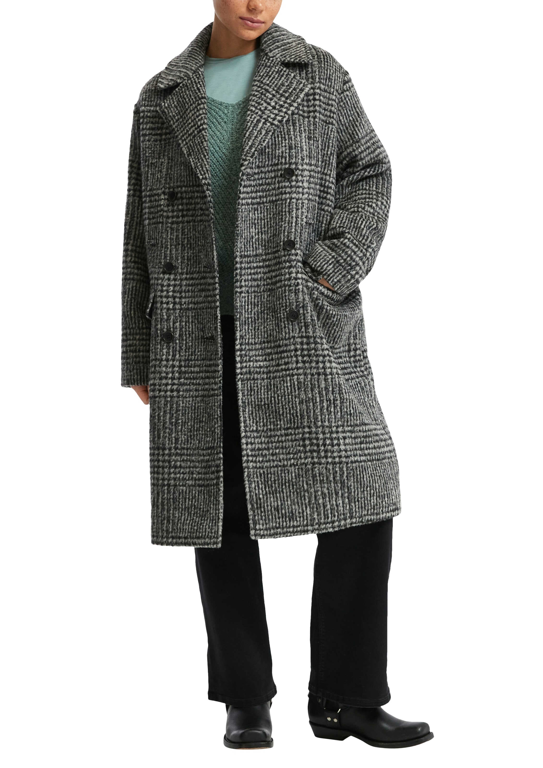 QS Strickpullover mit V-Ausschnitt und Struktur-Strick