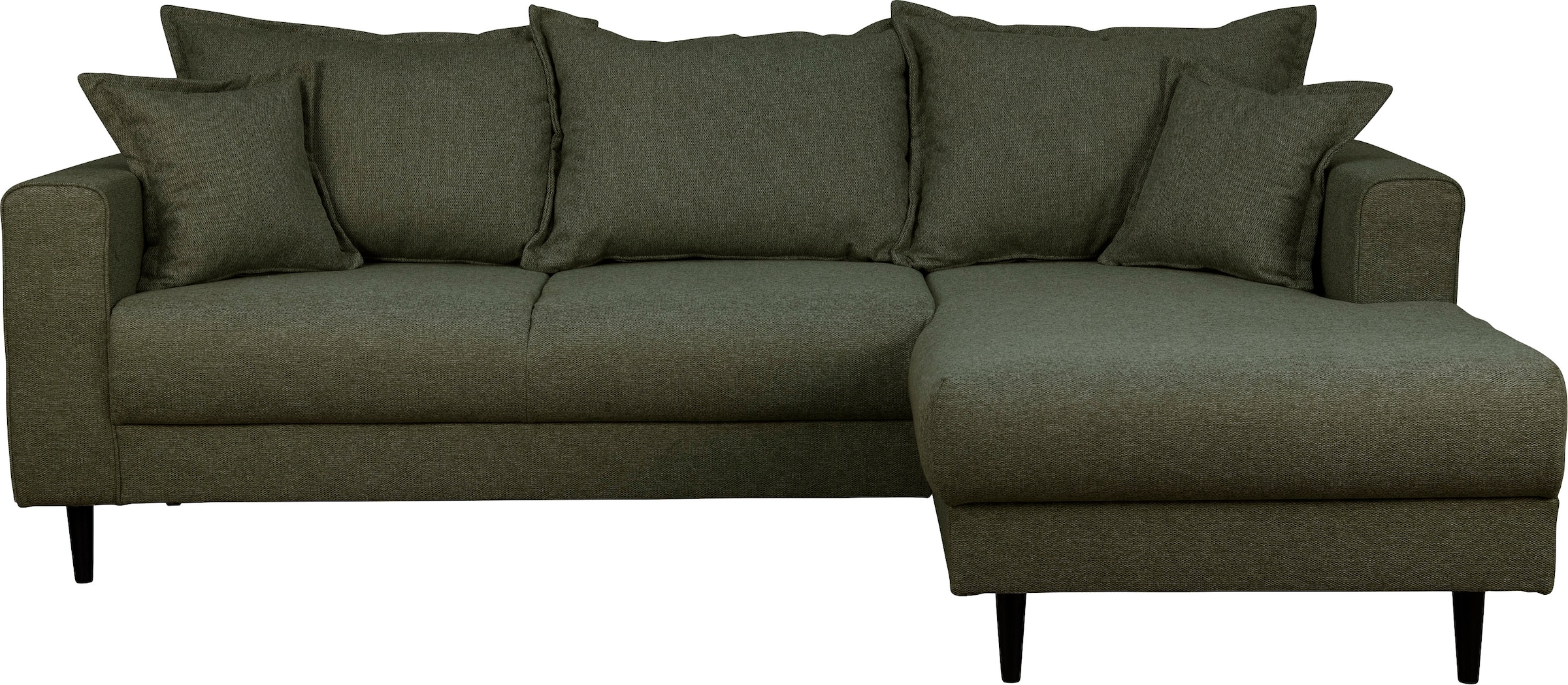 Home affaire Ecksofa »VEYRAS L-Form, hoher Sitzkomfort, Maße B/T/H: 230/150/76 cm«, mit Wellenunterfederung, incl. Rückenkissen und Zierkissen