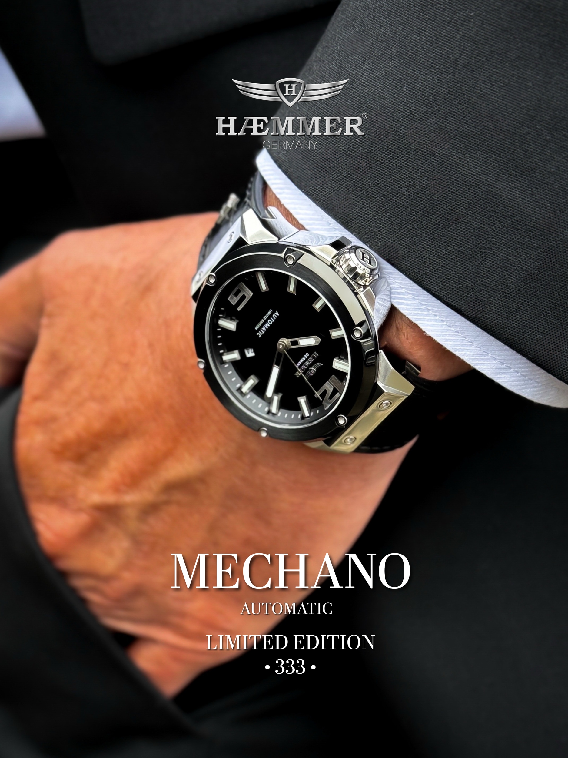 HAEMMER GERMANY Automatikuhr »MECHANO« Armbanduhr, Herrenuhr, Mechanische Uhr, analog, Tag