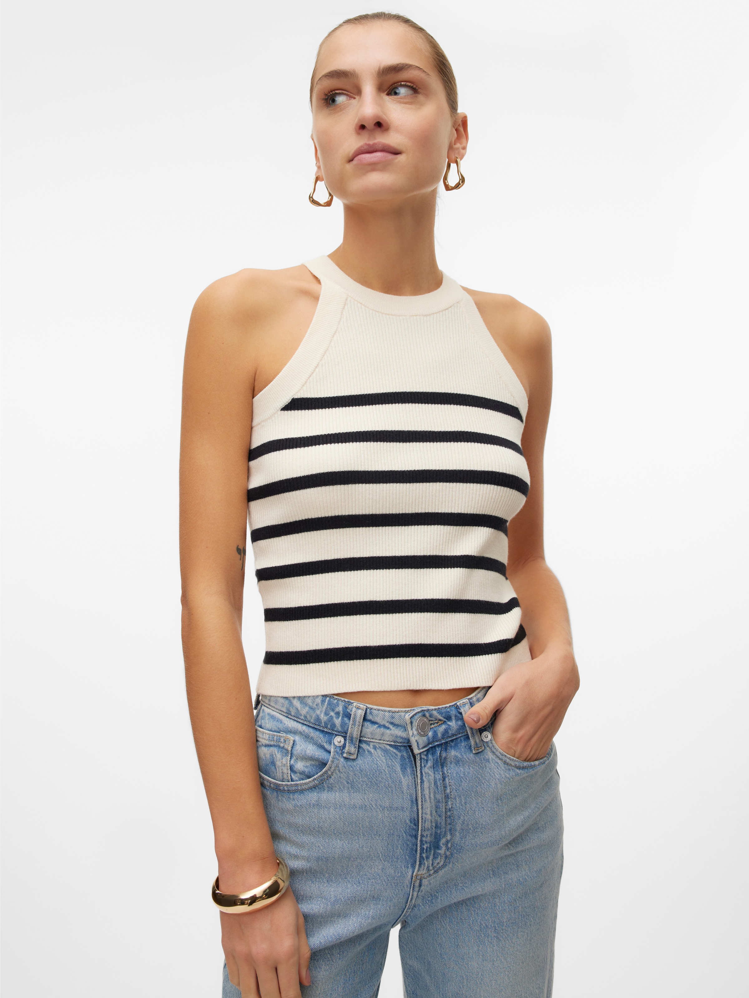 Vero Moda Stricktop »VMSABA RIB SL O-NECK TOP GA NOOS«