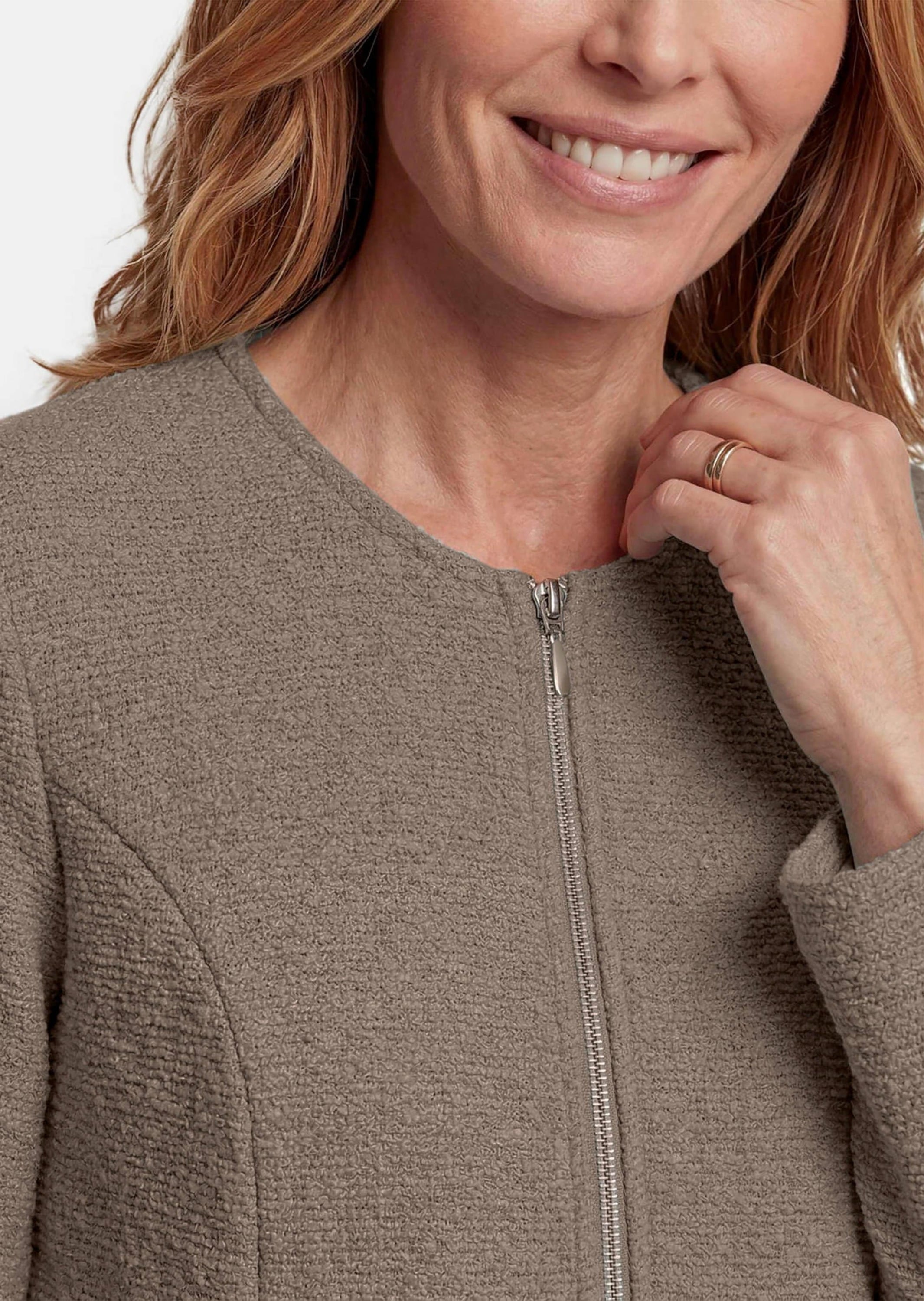 GOLDNER Jackenblazer »Jacke im Bouclé-Look« Passformnähte im Vorder und Rückteil