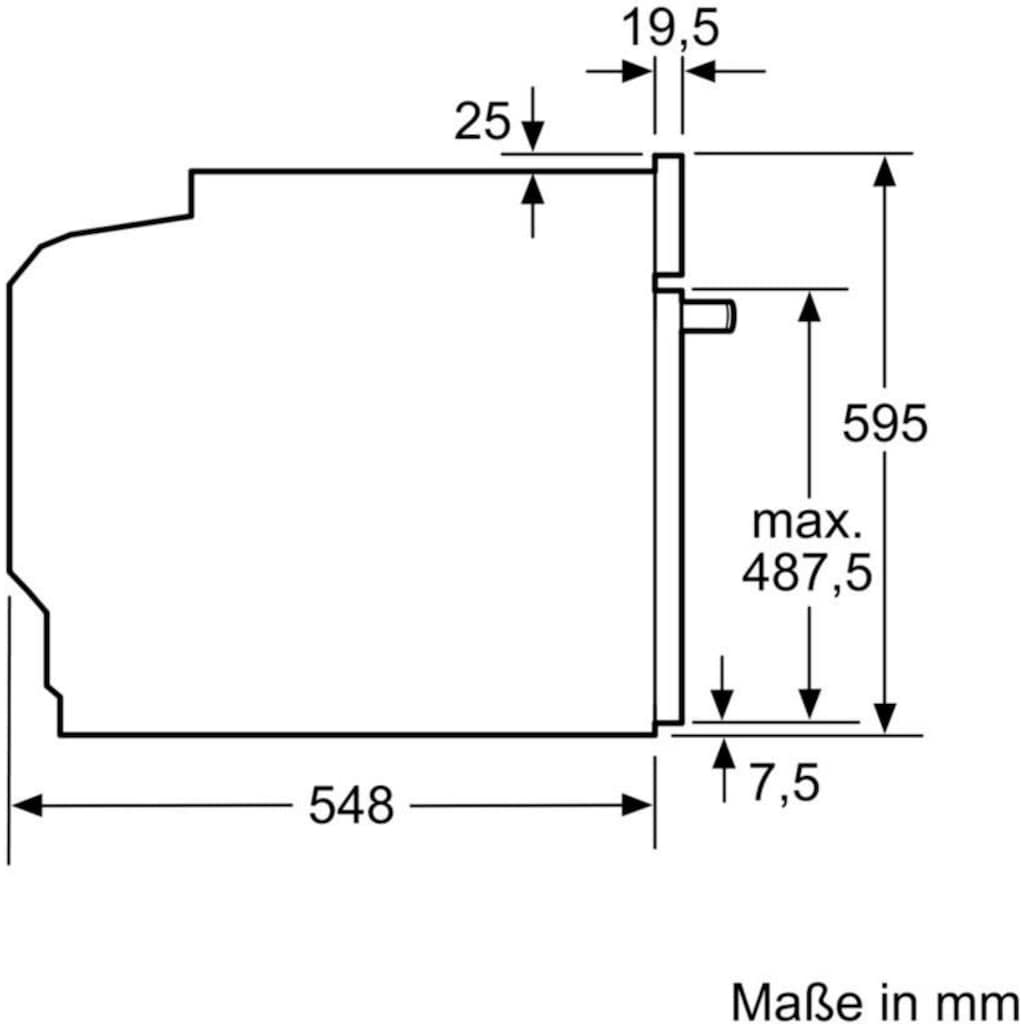 BOSCH Einbaubackofen »HBA533BW1«, 4, HBA533BW1, mit Teleskopauszug nachrüstbar, ecoClean Direct