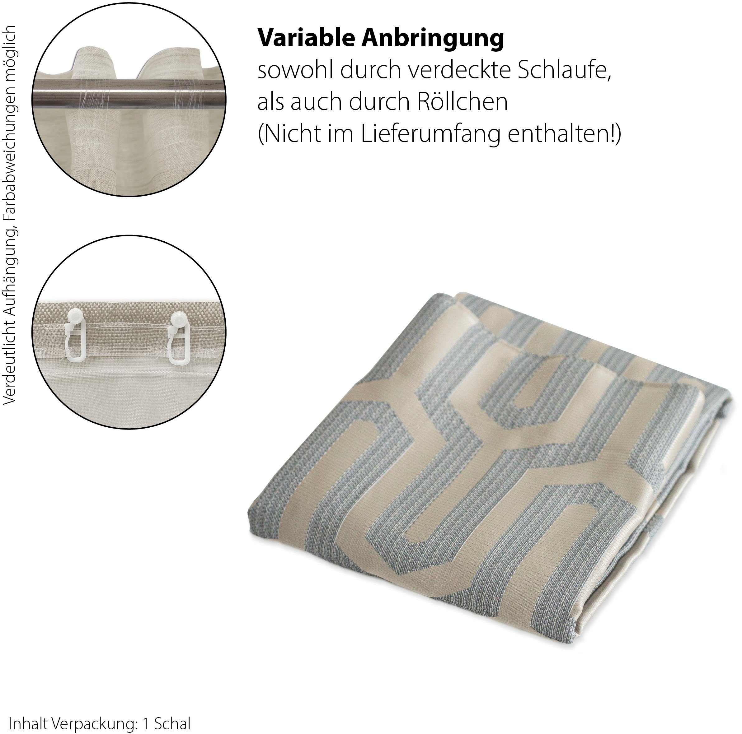 HOMING Vorhang »Tiaro«, (1 St.), blickdicht, geometrisch, Wohnzimmer, Schlafzimmer