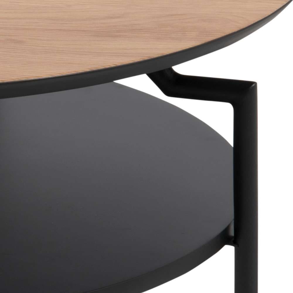 ACTONA GROUP Couchtisch »Goldington Beistelltisch, Kaffetisch«, Sofatisch, rund, dekorativem Rahmen, 1 Ablage, T: 80 cm