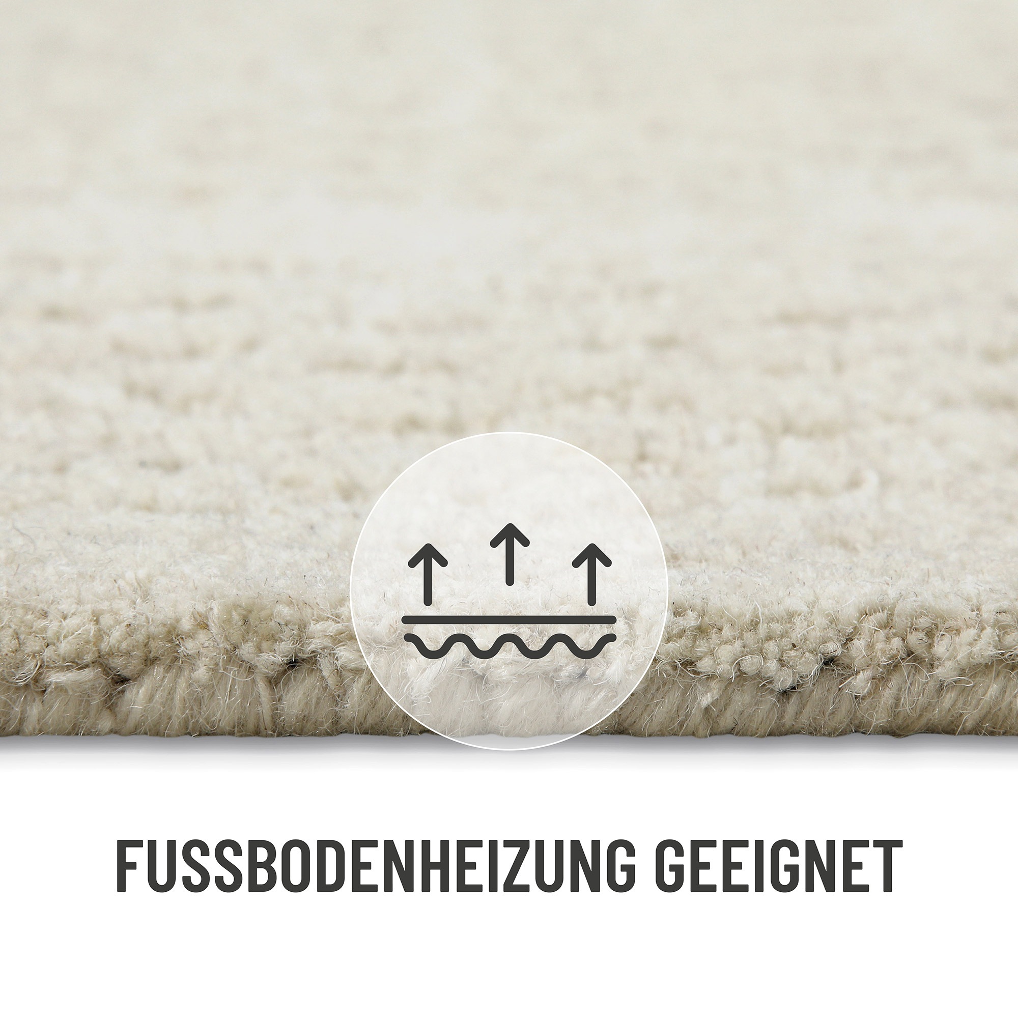 Wecon home Wollteppich »Hamptons THIRTYFIVE«, rechteckig, 15 mm Höhe, Läufer, Schurwolle, Kurzflor, Wohn- & Schlafzimmer, strukturiert