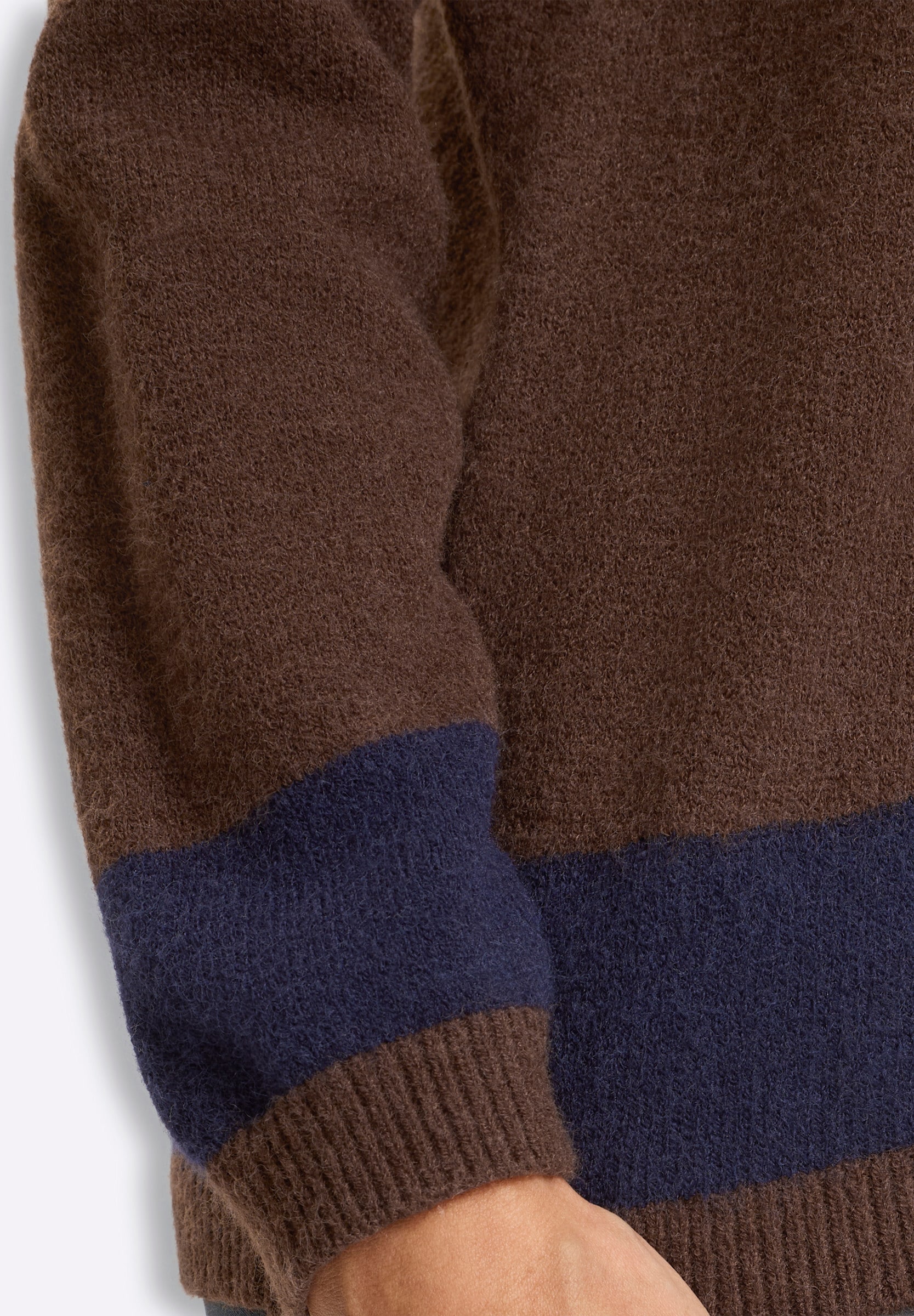 heine Strickpullover »Pullover Stehkragenpullover mit schrägem Saum«