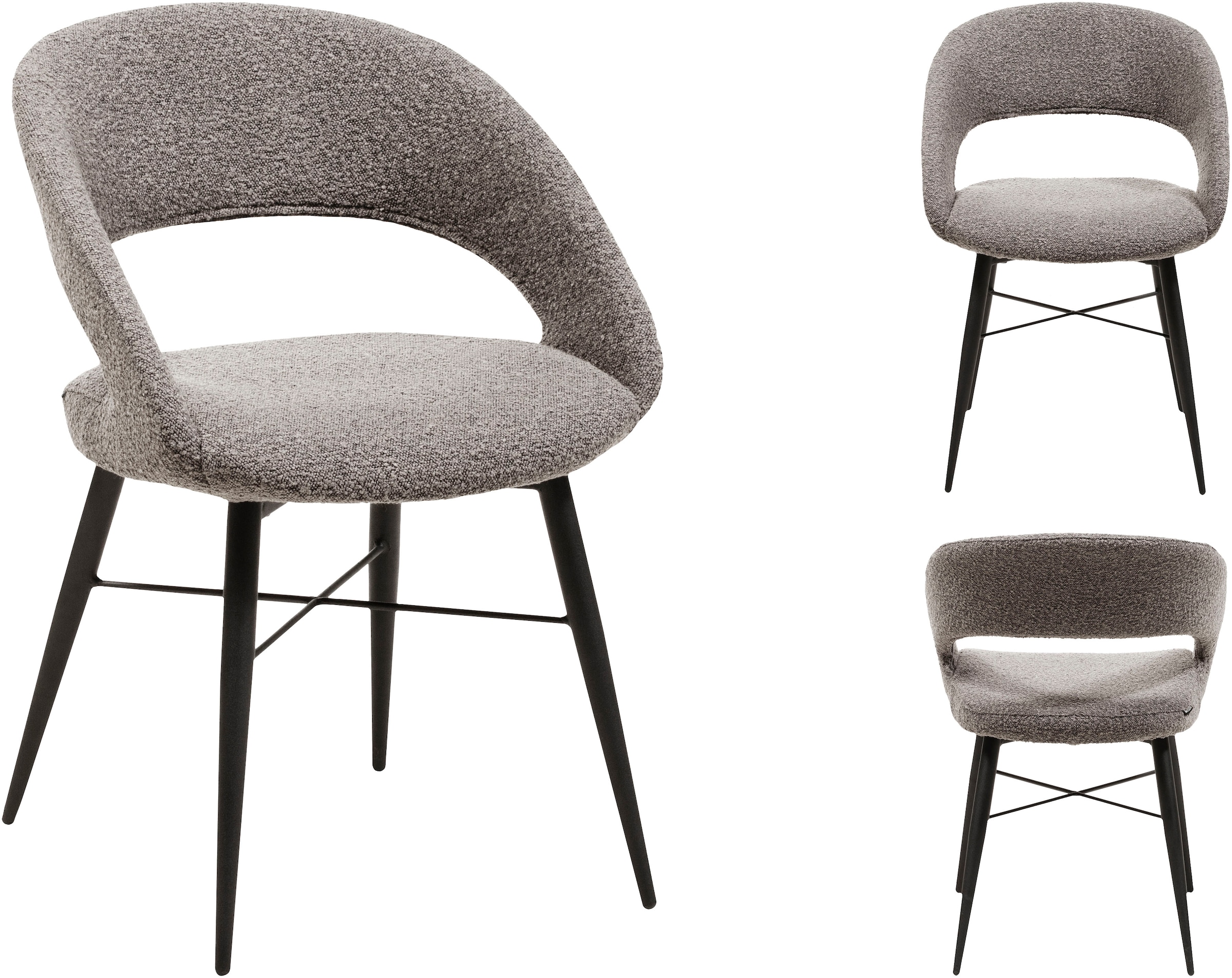 OMG Design Esszimmerstuhl »Marley« (Set) 1 Stk.mit modernem Cut-Out, Bouclé Bezug