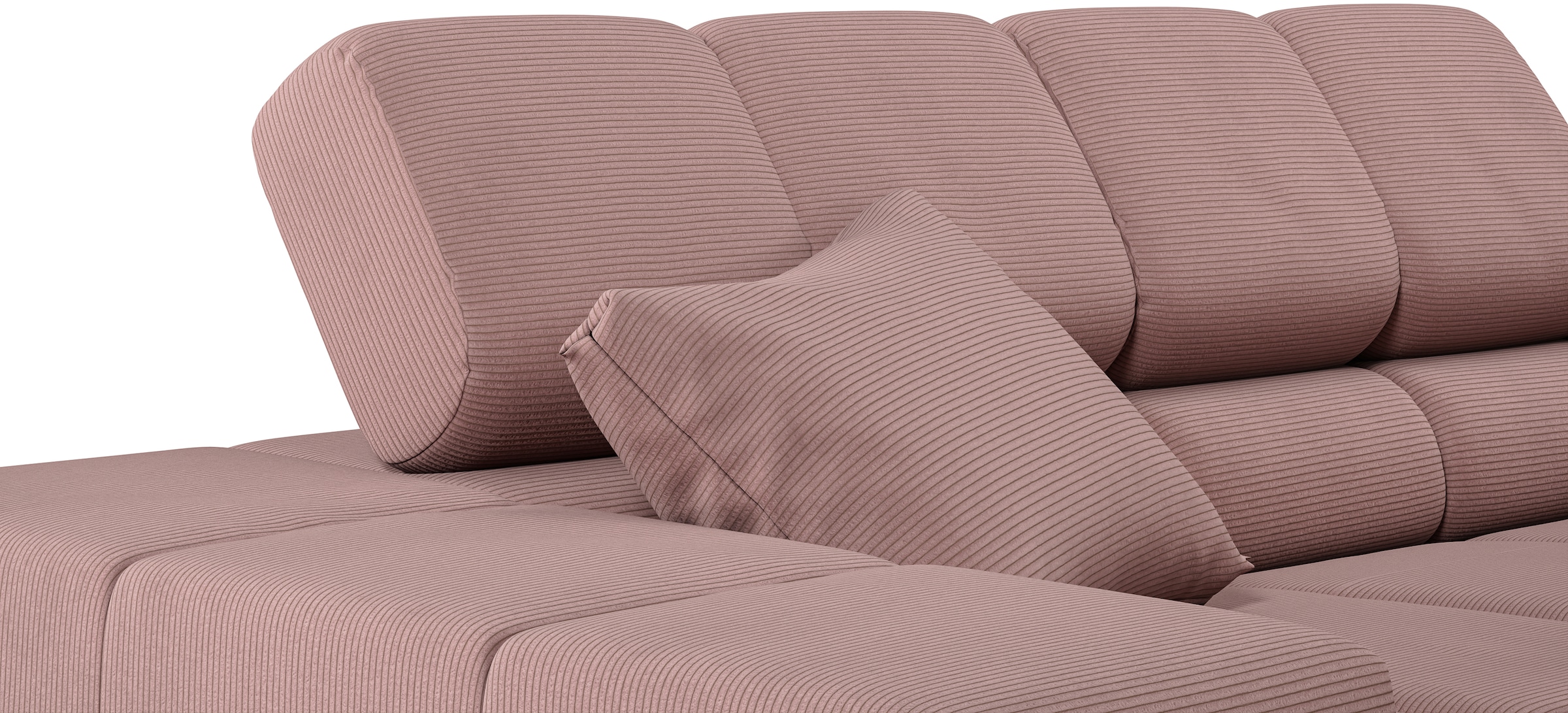 INOSIGN Ecksofa »Ancona incl. Kopfteilverstellung, Breite 319cm, L-Form«, wahlweise motorische Sitztiefenverstellung, auch in Cord + Easy Care