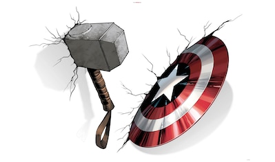 Wandtattoo »Avengers Hammer & Shield«, (4 St.)