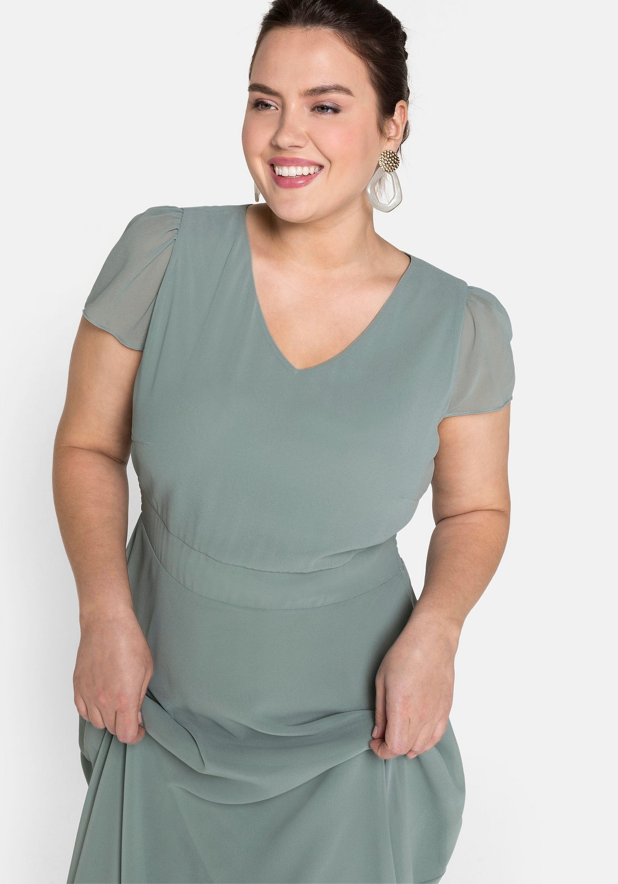 Sheego Abendkleid »Abendkleid mit Flügelärmeln«