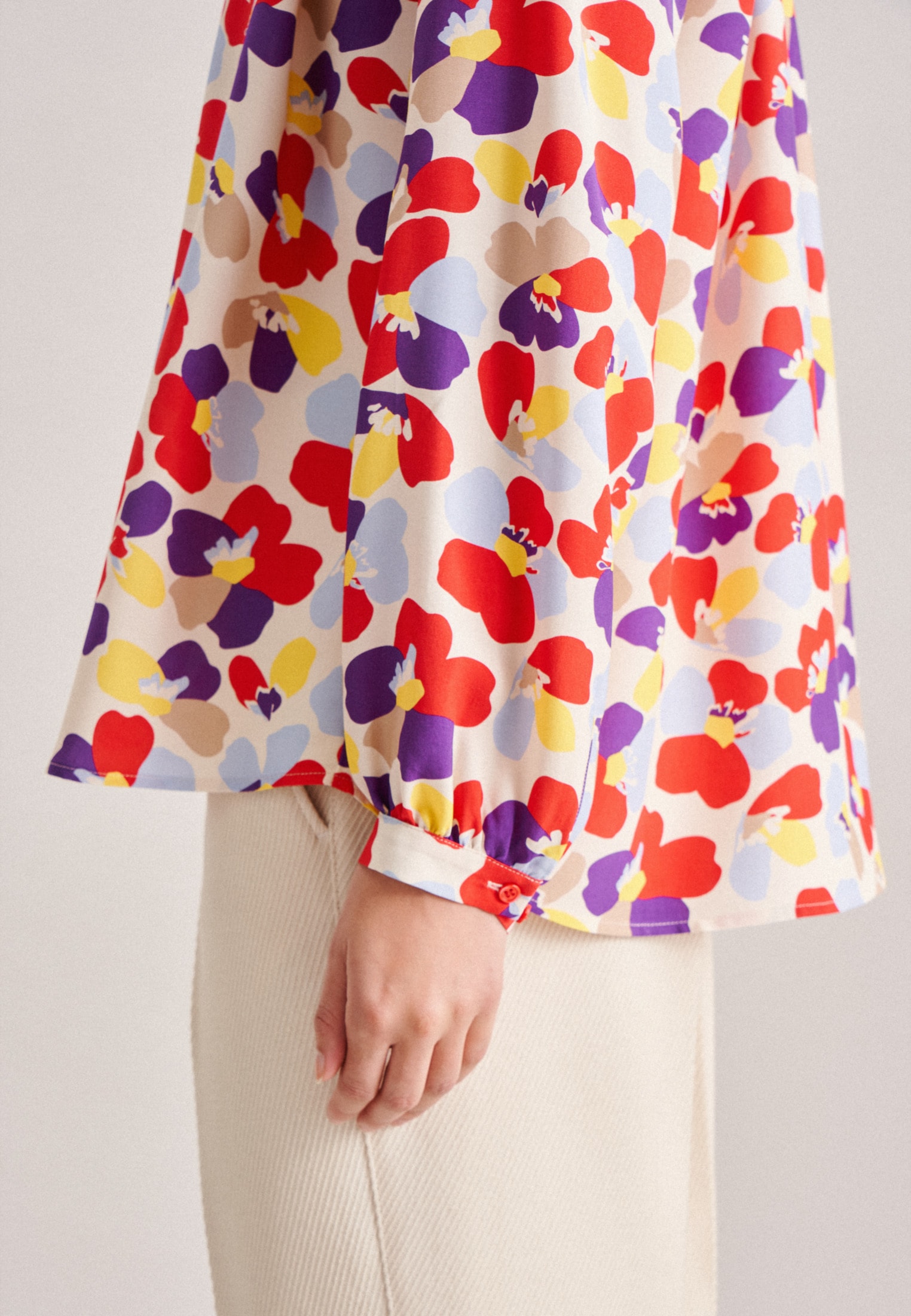 seidensticker Klassische Bluse »Schwarze Rose«, Langarm Kragen Druck