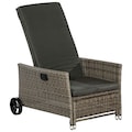 MERXX Gartensessel »Komfort Deckchair«, (4-tlg.), Stahl/Kunststoff, inkl. Auflagen