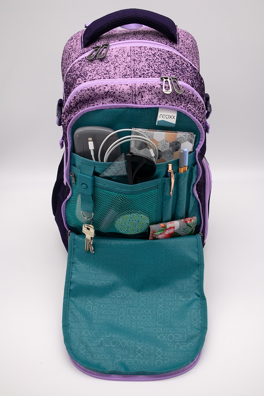 neoxx Schulrucksack »Active, Glitterally perfect«, reflektierende Details, aus recycelten PET-Flaschen