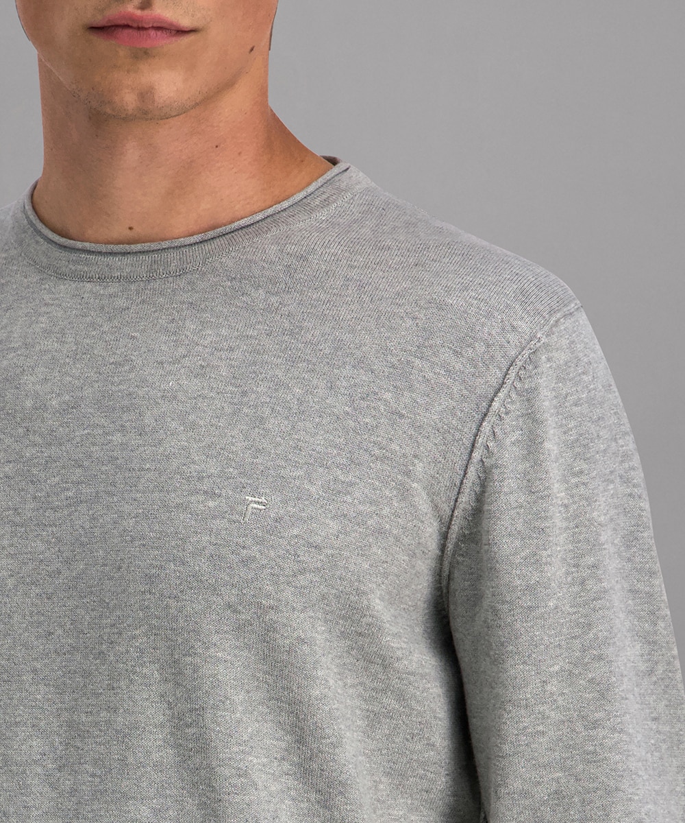 Pioneer Authentic Jeans Rundhalspullover mit Rollkante