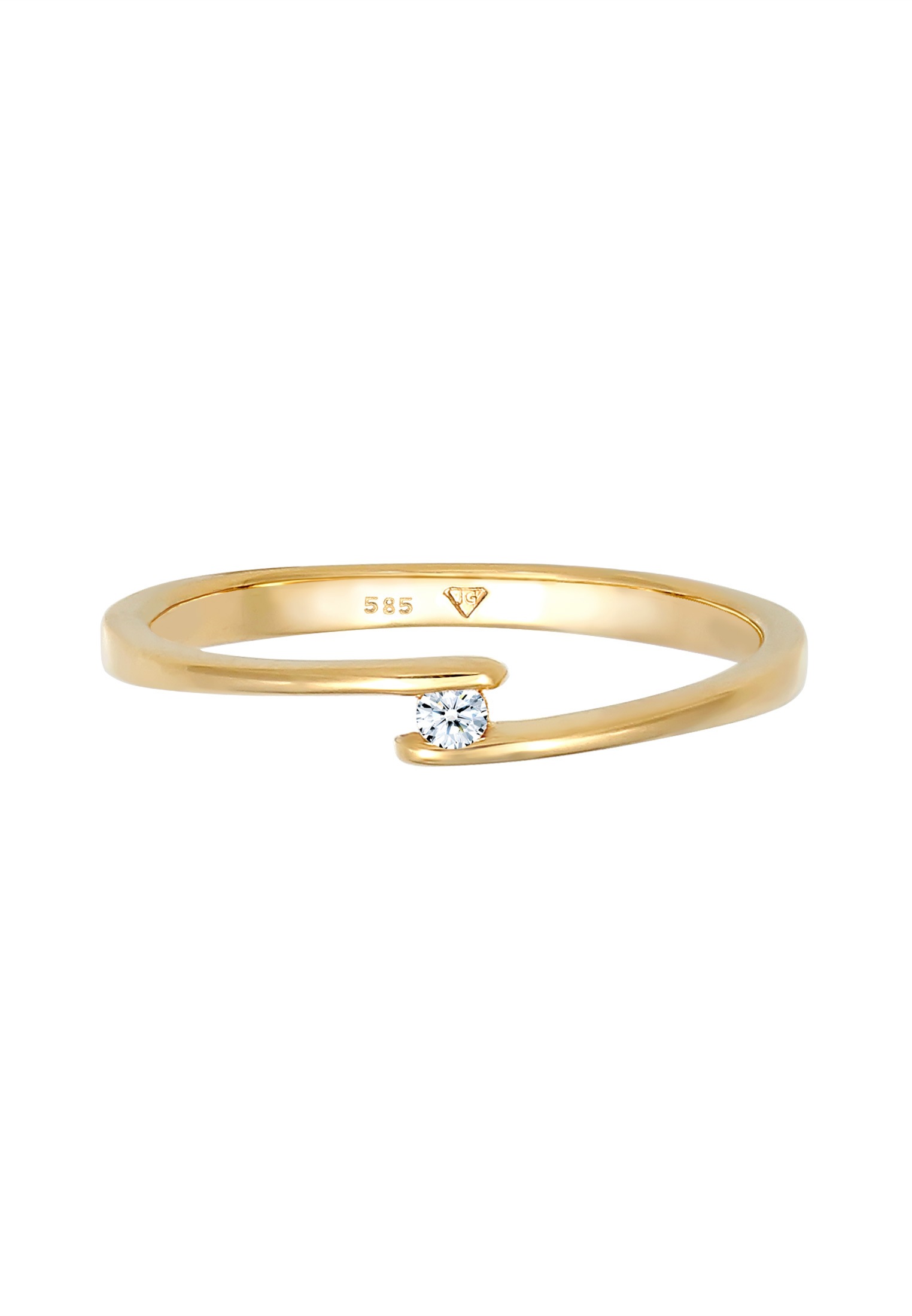Elli DIAMONDS Verlobungsring »Ring Diamant Weiß Brillantschliff (0.03 ct ct) 585 Gelbgold«