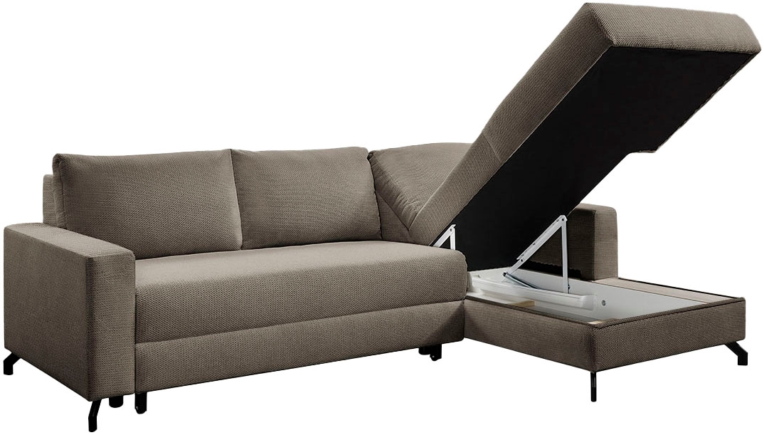 exxpo - sofa fashion Ecksofa »Quattro L-Form, B/T: 247/162 cm«, wahlweise mit Bettfunktion, Bettkasten