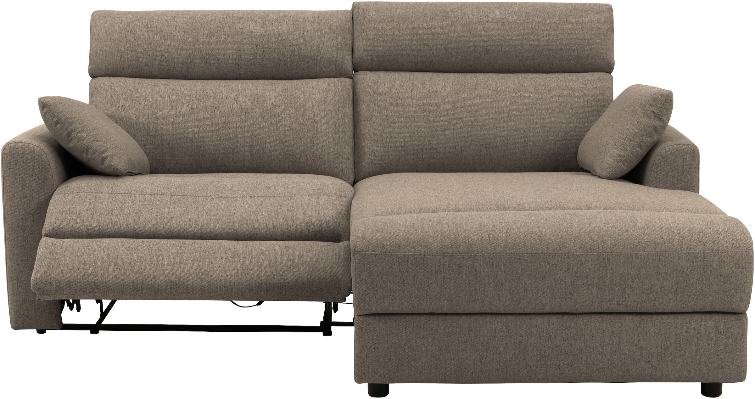 INOSIGN Ecksofa »JENNA, L-Form, 209cm, manuelle u. elektrische Funktion, mit USB A/C,«, Liegefunktion 105°-150°, Federkern, Struktur fein