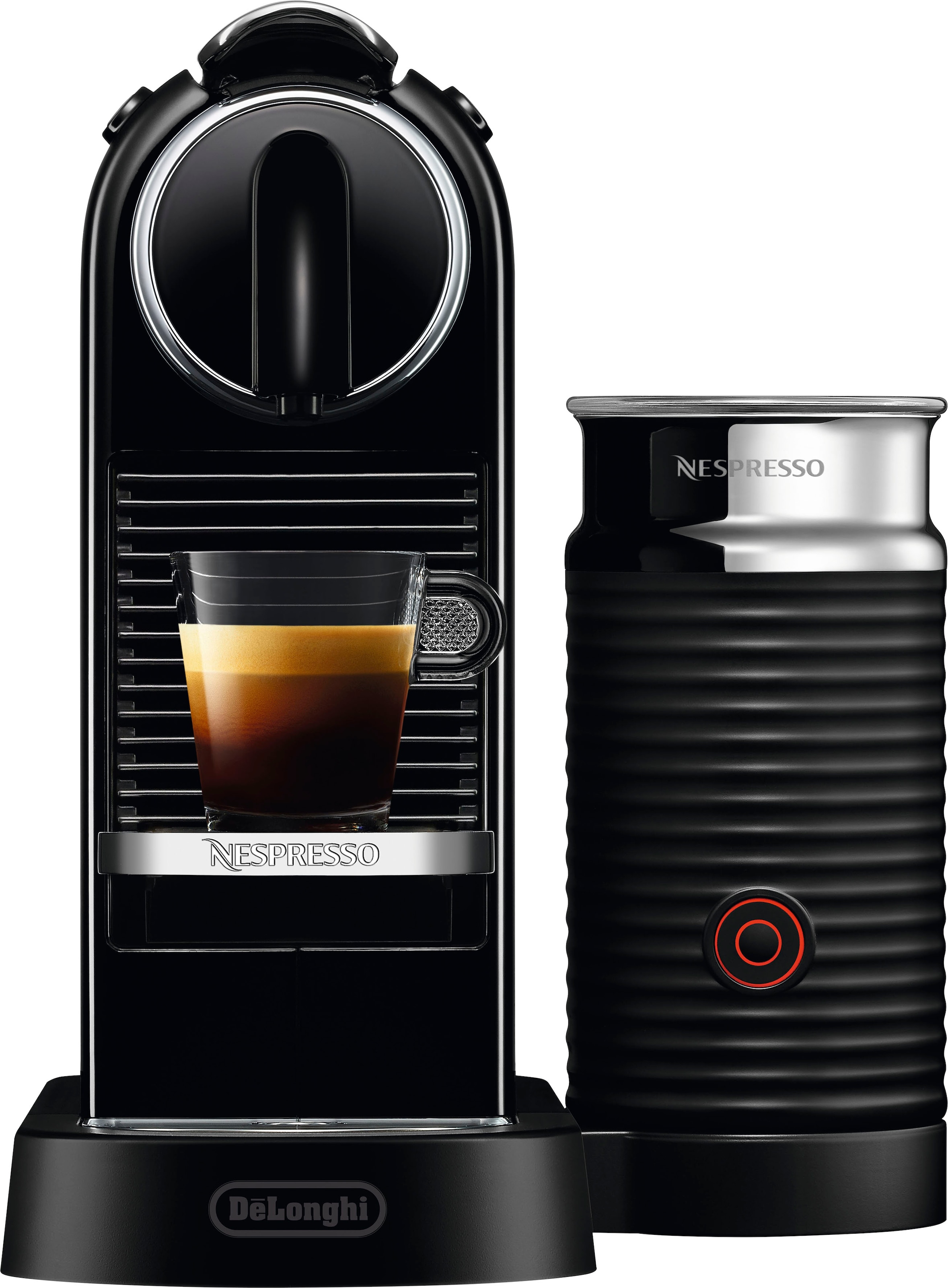 Nespresso Kapselmaschine »CITIZ EN mit 3 inkl. von Garantie Jahren Willkommenspaket Schwarz«, Milchaufschäumer, mit 7 Kapseln 267.BAE DeLonghi, XXL Aeroccino