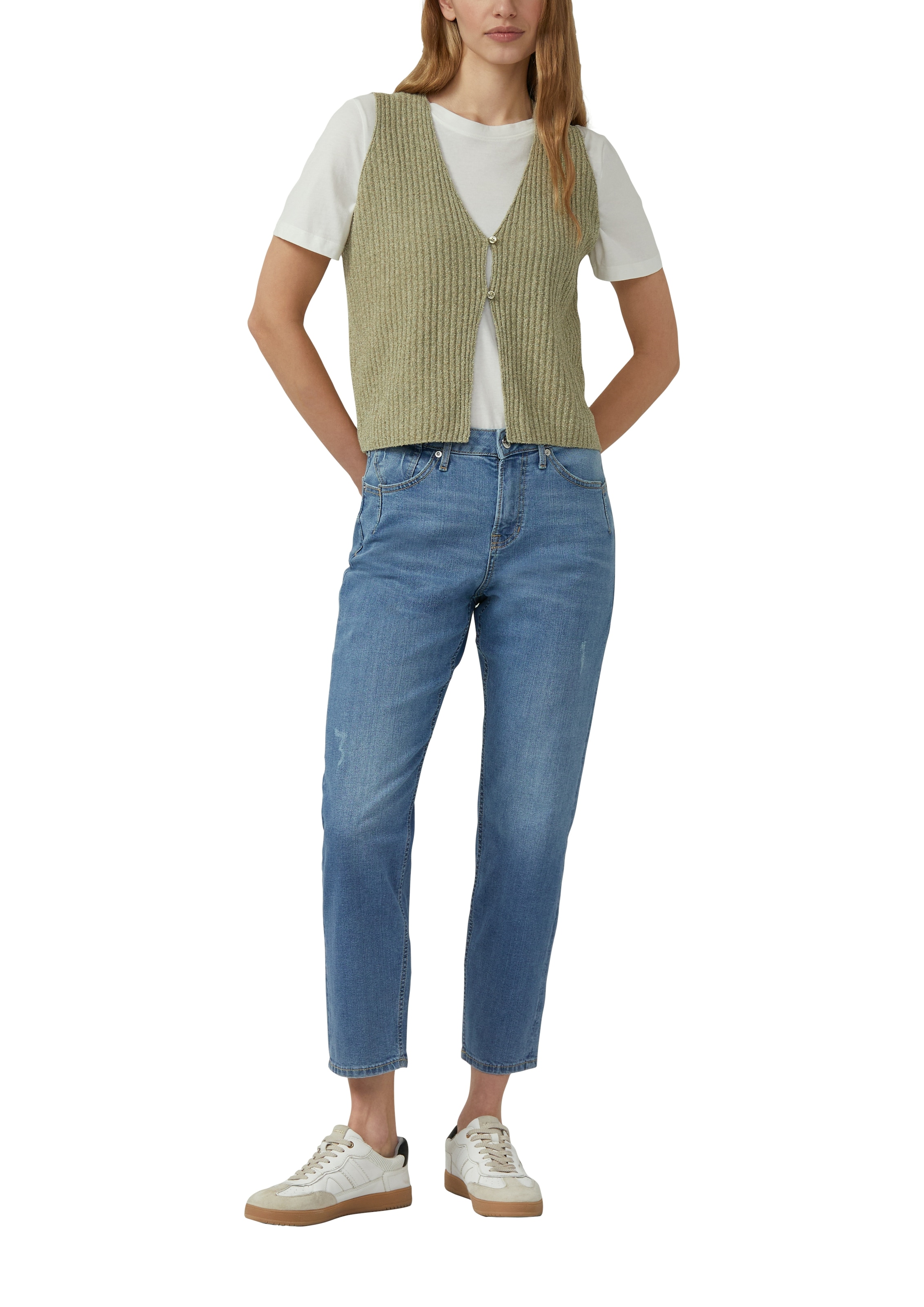 s.Oliver Strickweste mit 2-Knopf-Verschluss