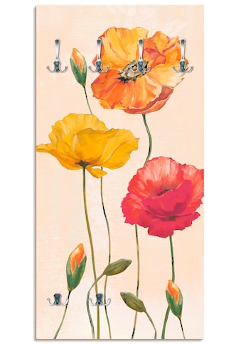 Artland Garderobenleiste »Bunte Mohnblumen«, platzsparende Wandgarderobe aus Holz mit... kaufen