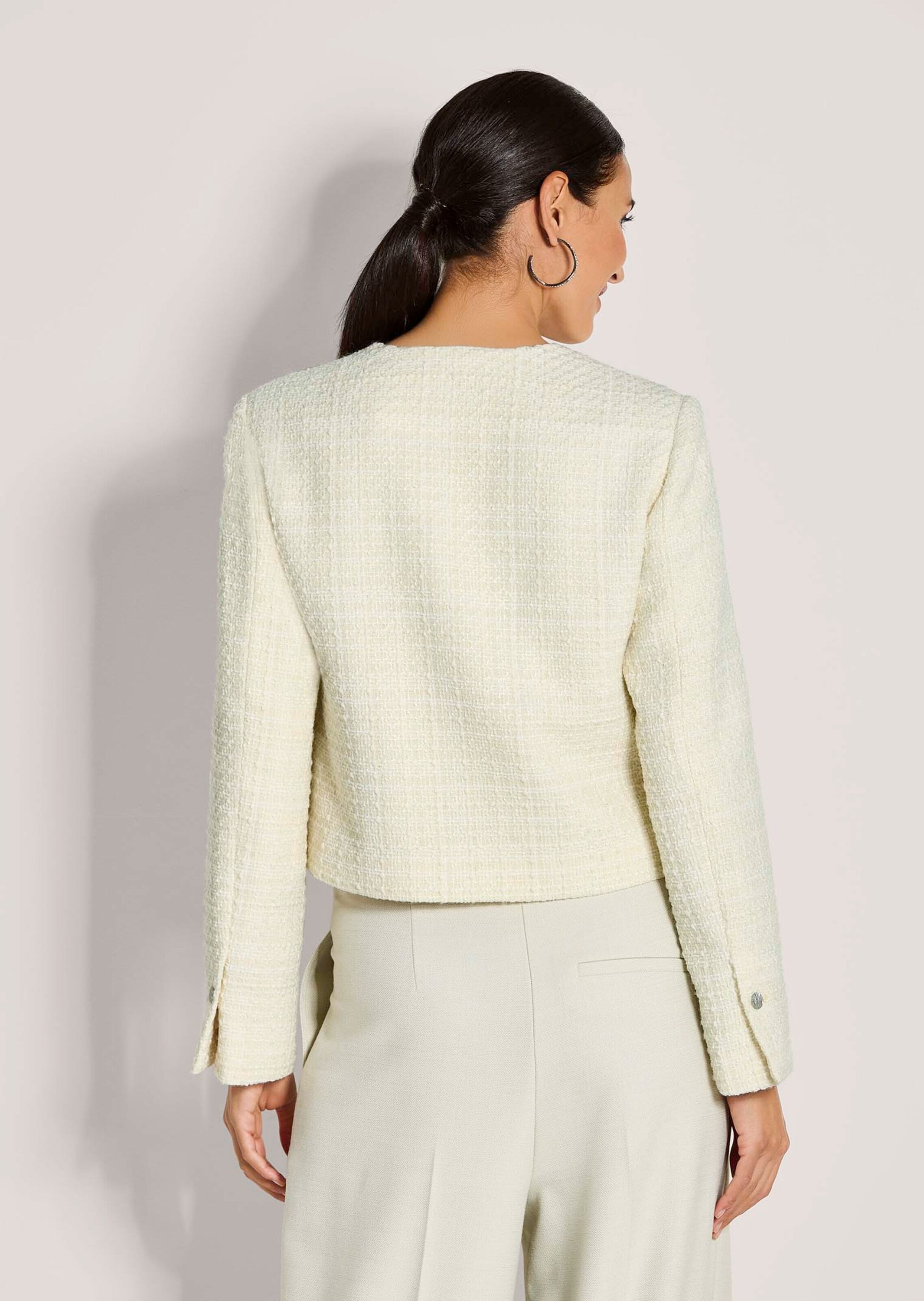 MADELEINE Jerseyblazer »Blazer Eleganter Tweed-Kurzblazer mit Metallknöpfen«