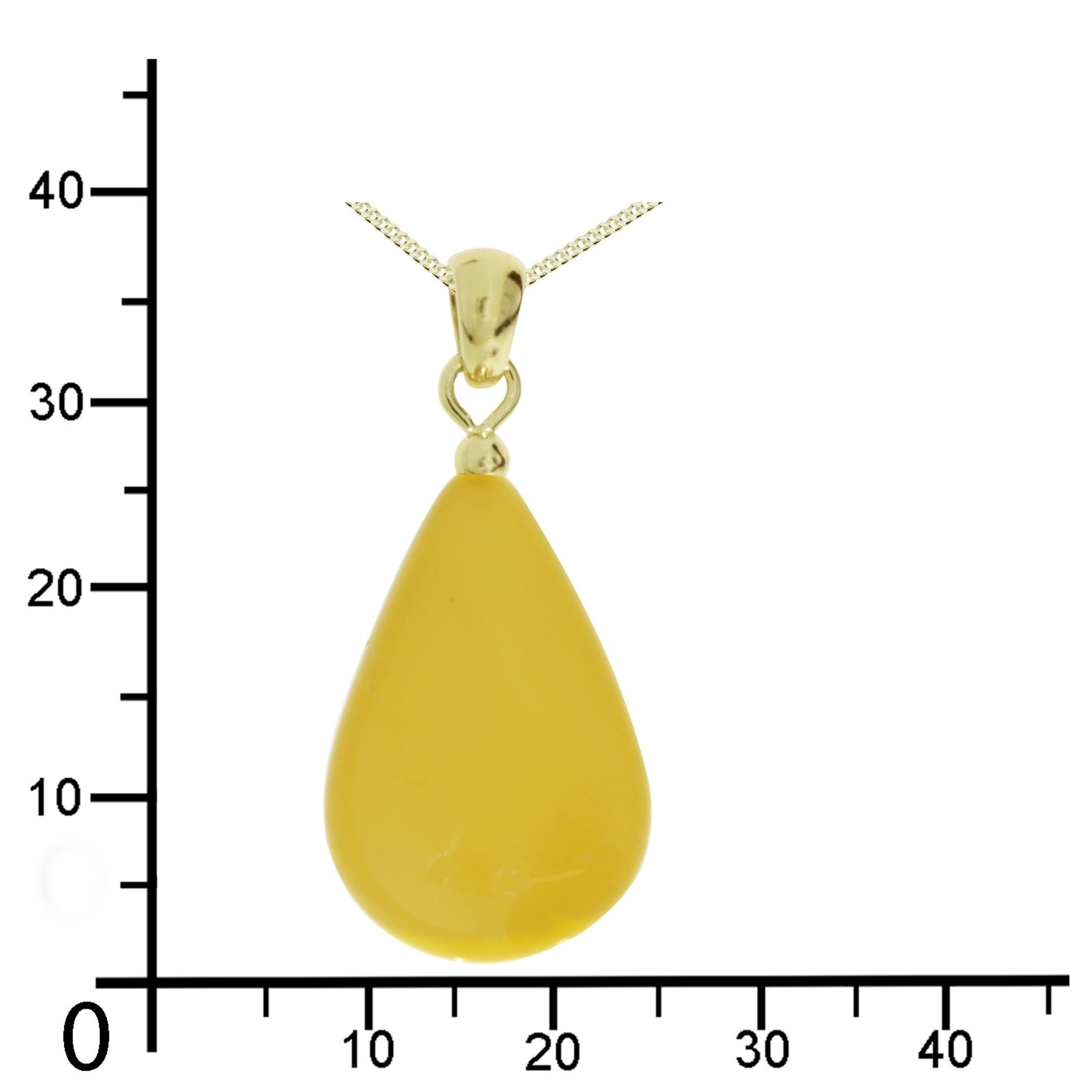 OSTSEE-SCHMUCK Kette mit Anhänger »- Tropfen flach, ca. 22 mm lang - Silber 925/000, vergoldet - Bernstein«