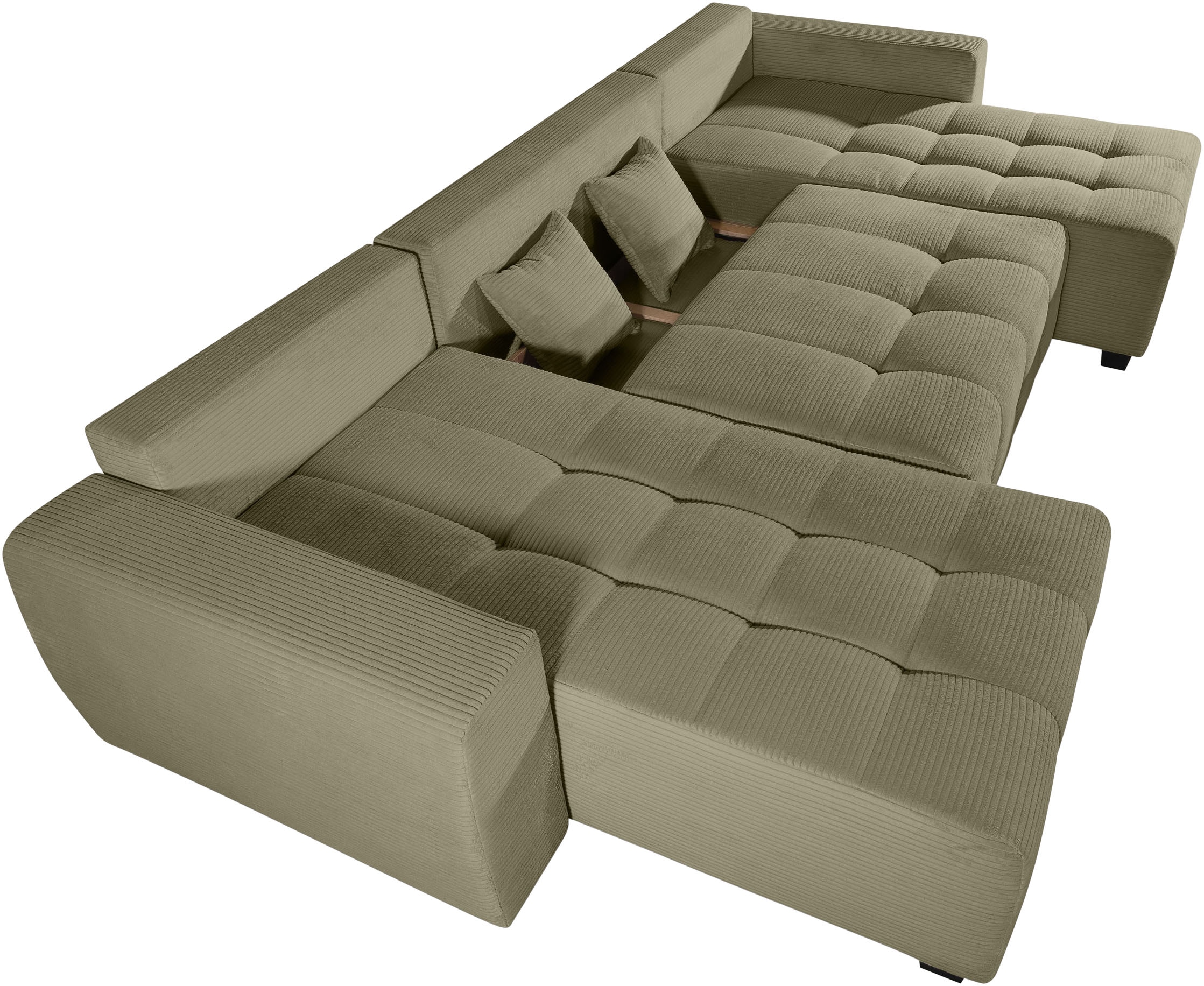 OTTO home Wohnlandschaft »Bella U-Form, Breite 314 cm« Wonlandschaft, Schlaffunktion,Bonnelfederkern,Rückenkissen