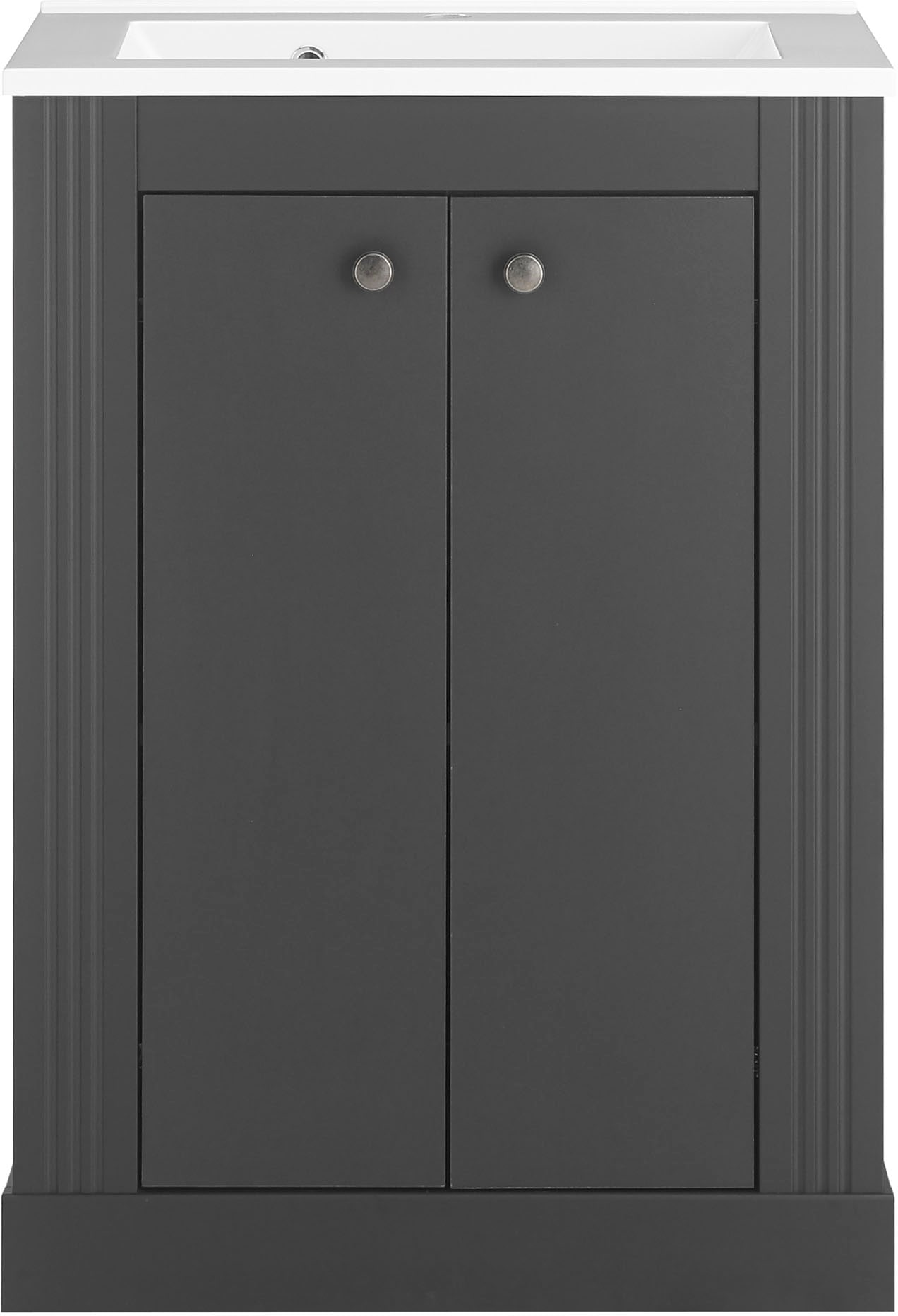 OTTO home Waschtisch »WESTMINSTER, Waschbeckenunterschrank inkl. Waschbecken, Metallgriffe« 1 Stk. tlg. in 2 Farben verfügbar, mit Stauraum, Breite 60 cm
