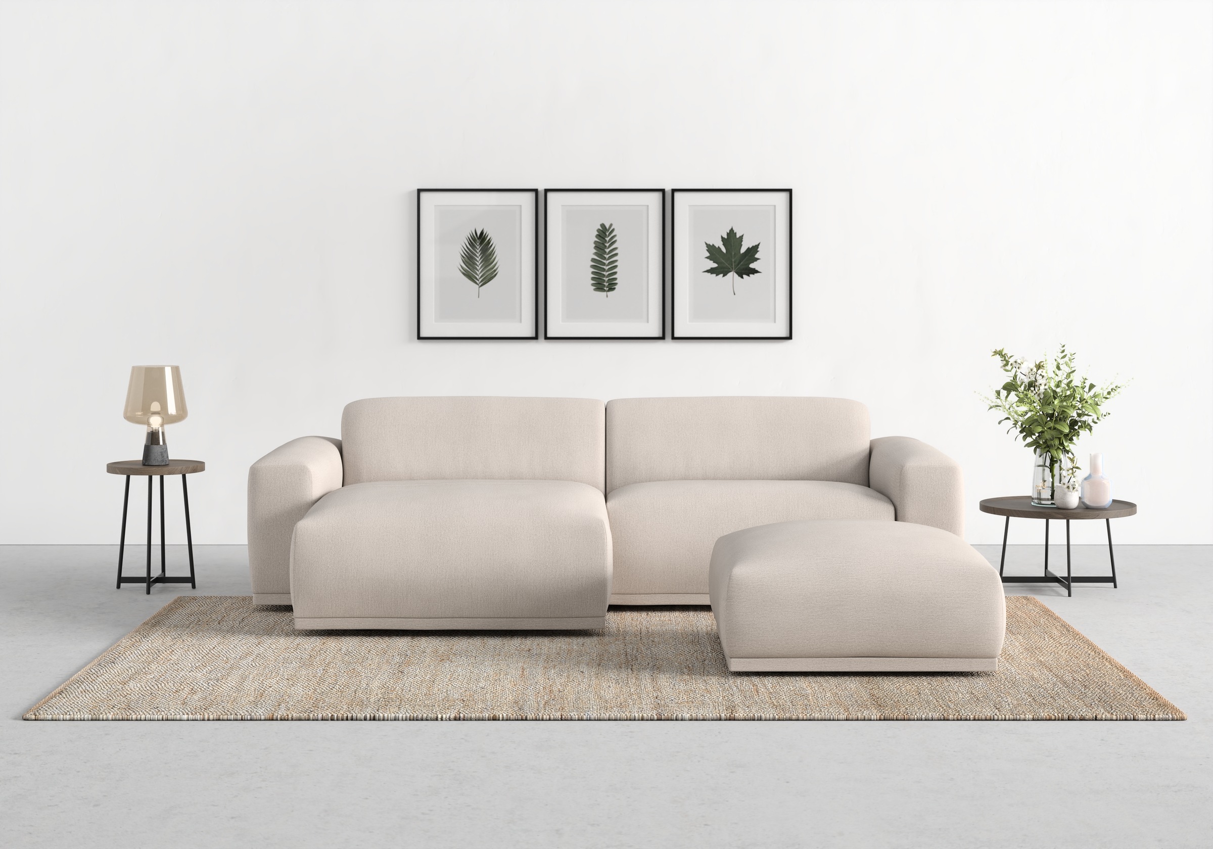 TRENDMANUFAKTUR Ecksofa »Braga, mit hochwertigem Kaltschaum, L-Form, in Cord erhältlich«, (2 St.), modernes Sofa, Couch mit hohem Sitzkomfort, 255/72/160 cm (B/H/T)