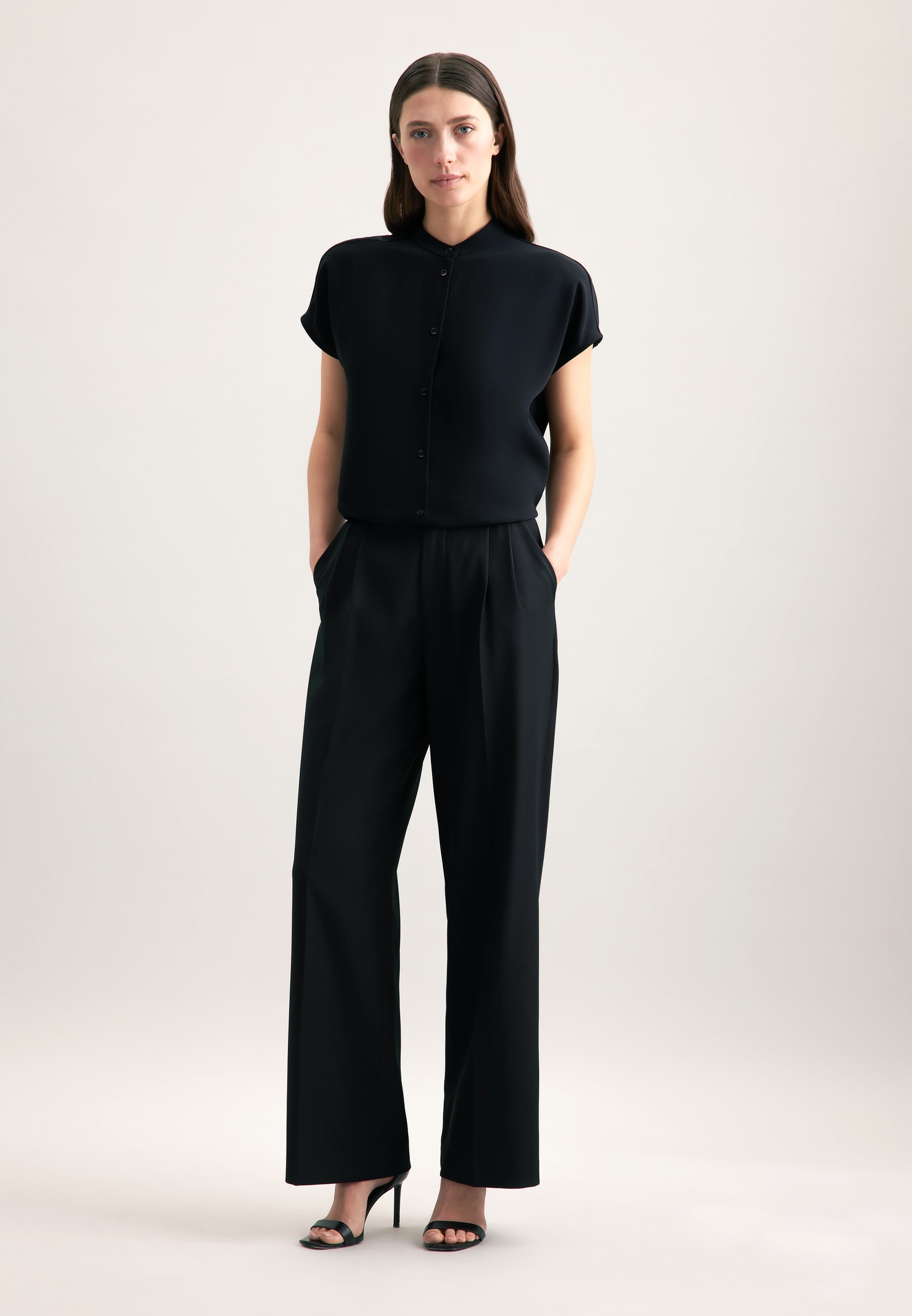 seidensticker Klassische Bluse »Schwarze Rose« Kurzarm Kragen Uni