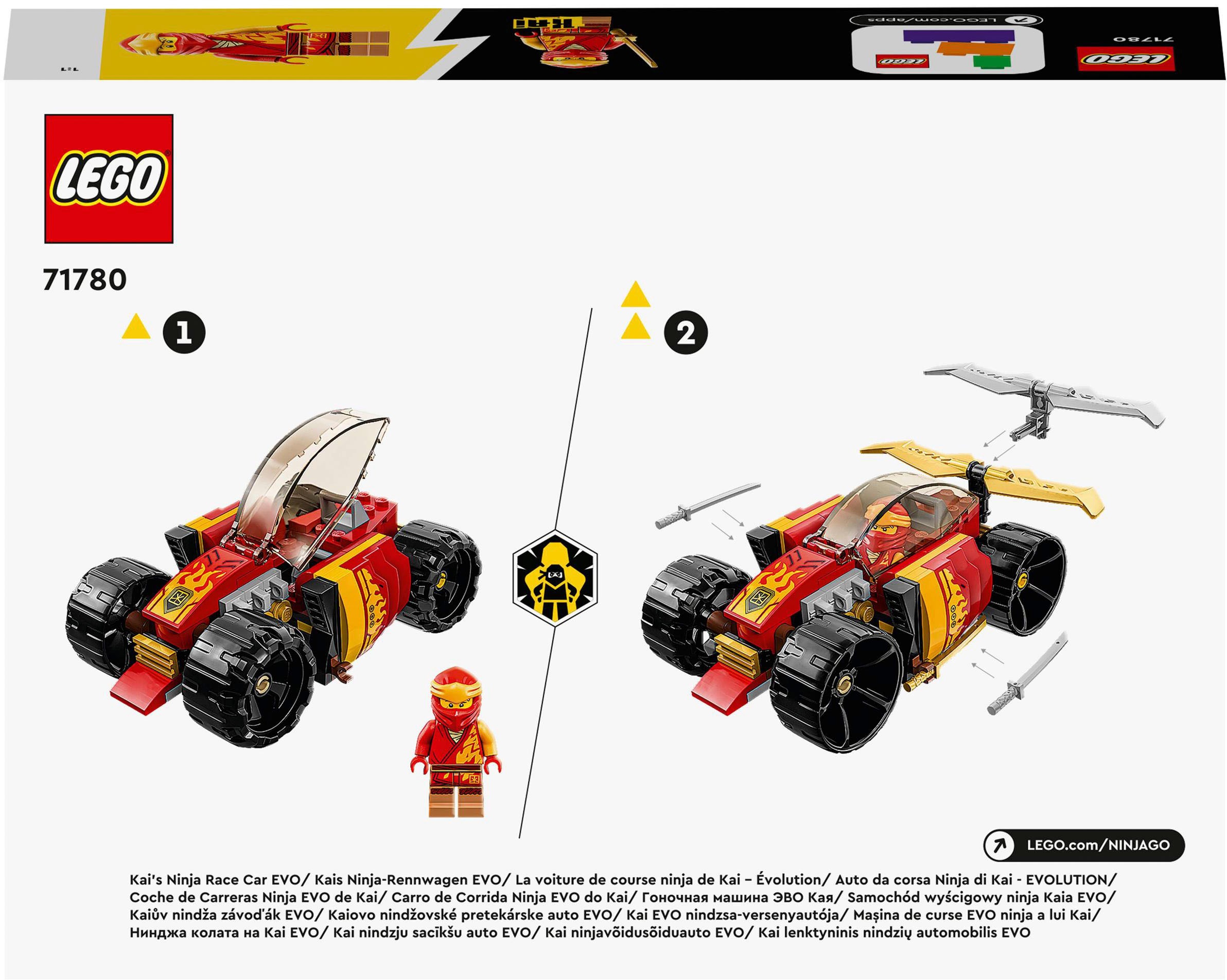 LEGO® Konstruktionsspielsteine »Kais Ninja-Rennwagen EVO (71780), LEGO® NINJAGO«, (94 St.), Made in Europe