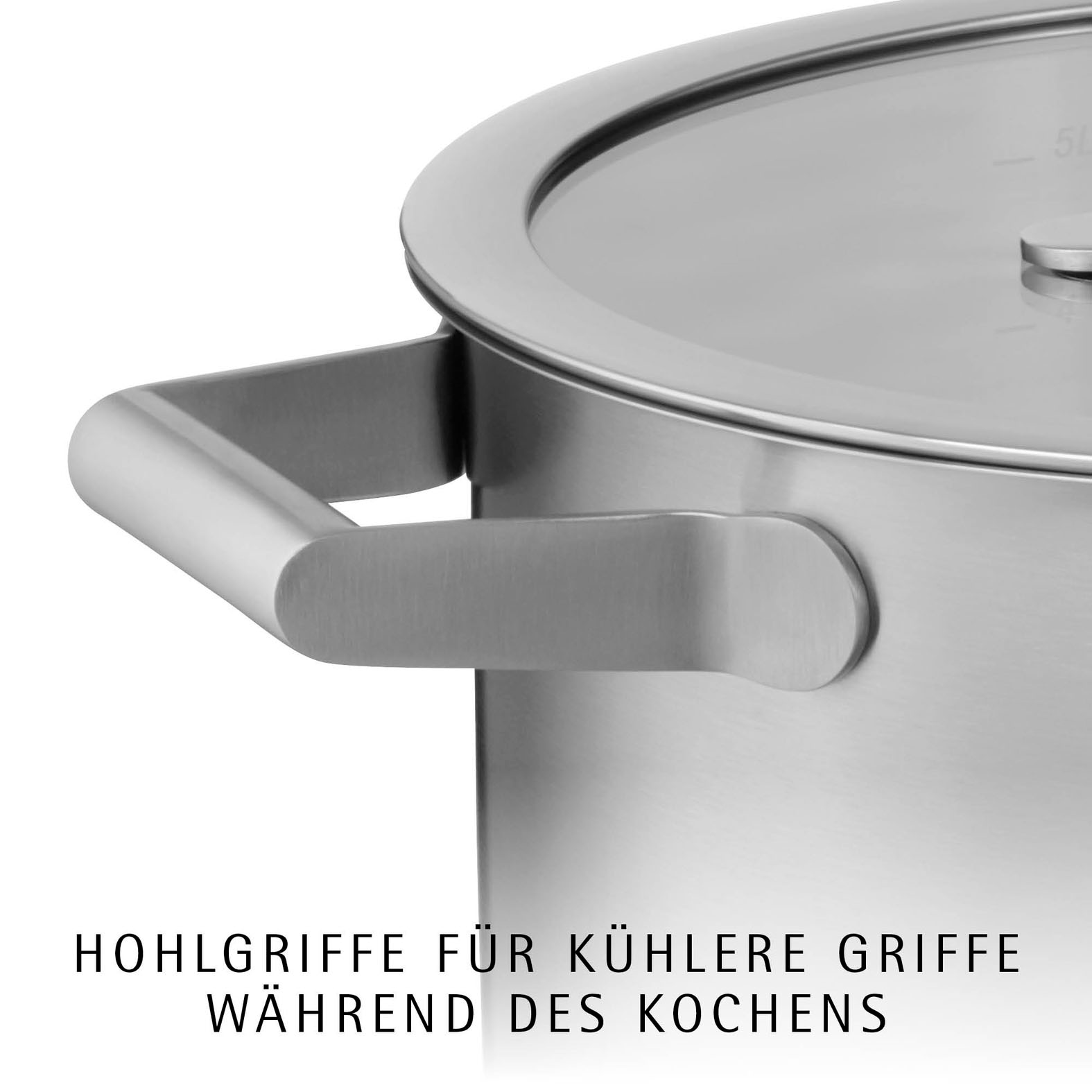 WMF Topf-Set »Comfort Line Induktion, Kochtopf Set mit Glasdeckel, mattiert« 3x Fleischtopf Ø /16/20/24cm, 1 Bratentopf Ø 20cm, 1 Kasserolle Ø16 cm,  Cromargan® Edelstahl Rostfrei 18/10