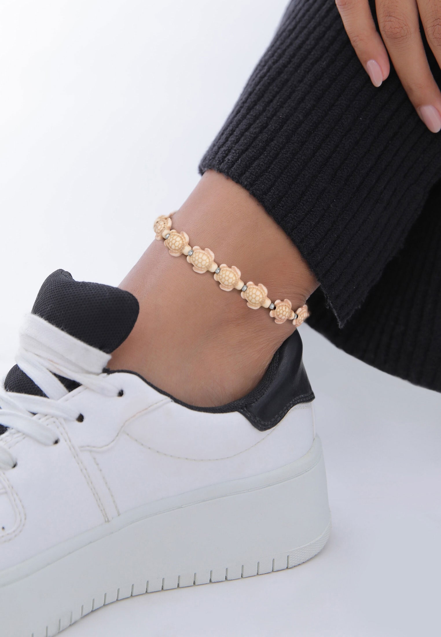 Elli Fußkette »Fußschmuck Schildkröten Howlith Elemente 925 Sterling Silver«