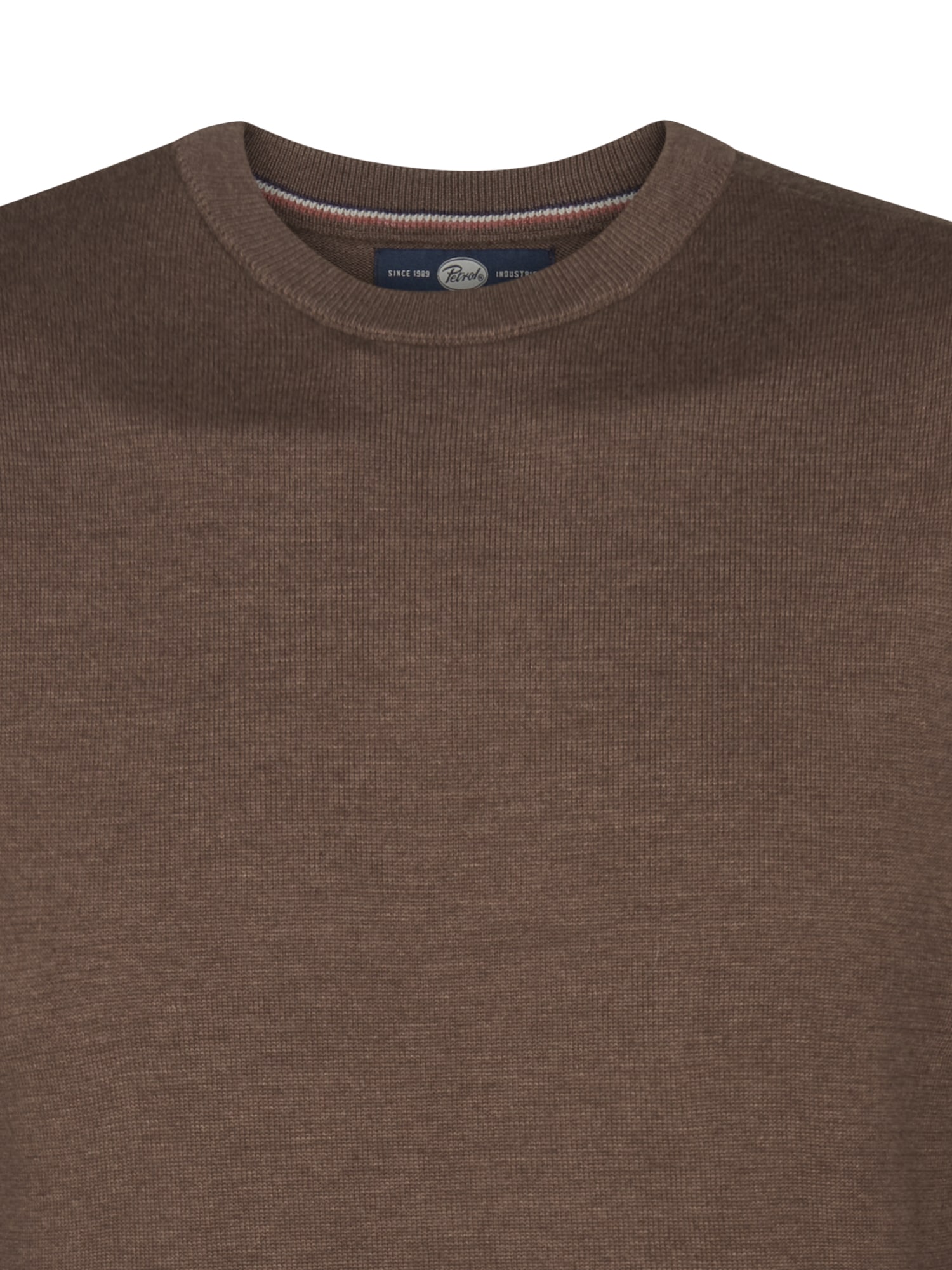 Petrol Industries Rundhalspullover Materialmix mit Baumwollanteil